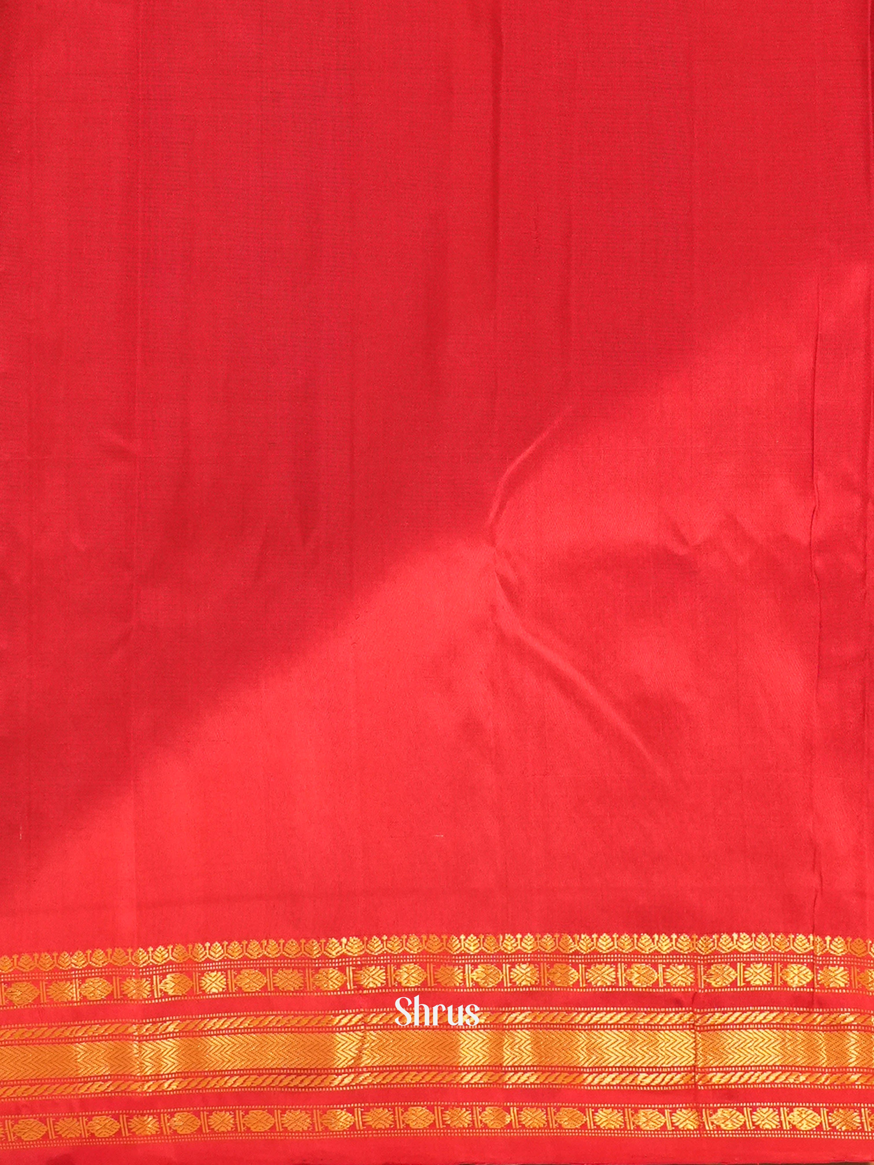 Beige, Green & Pink (Ganga Jamuna) - Gadwal silk  Saree