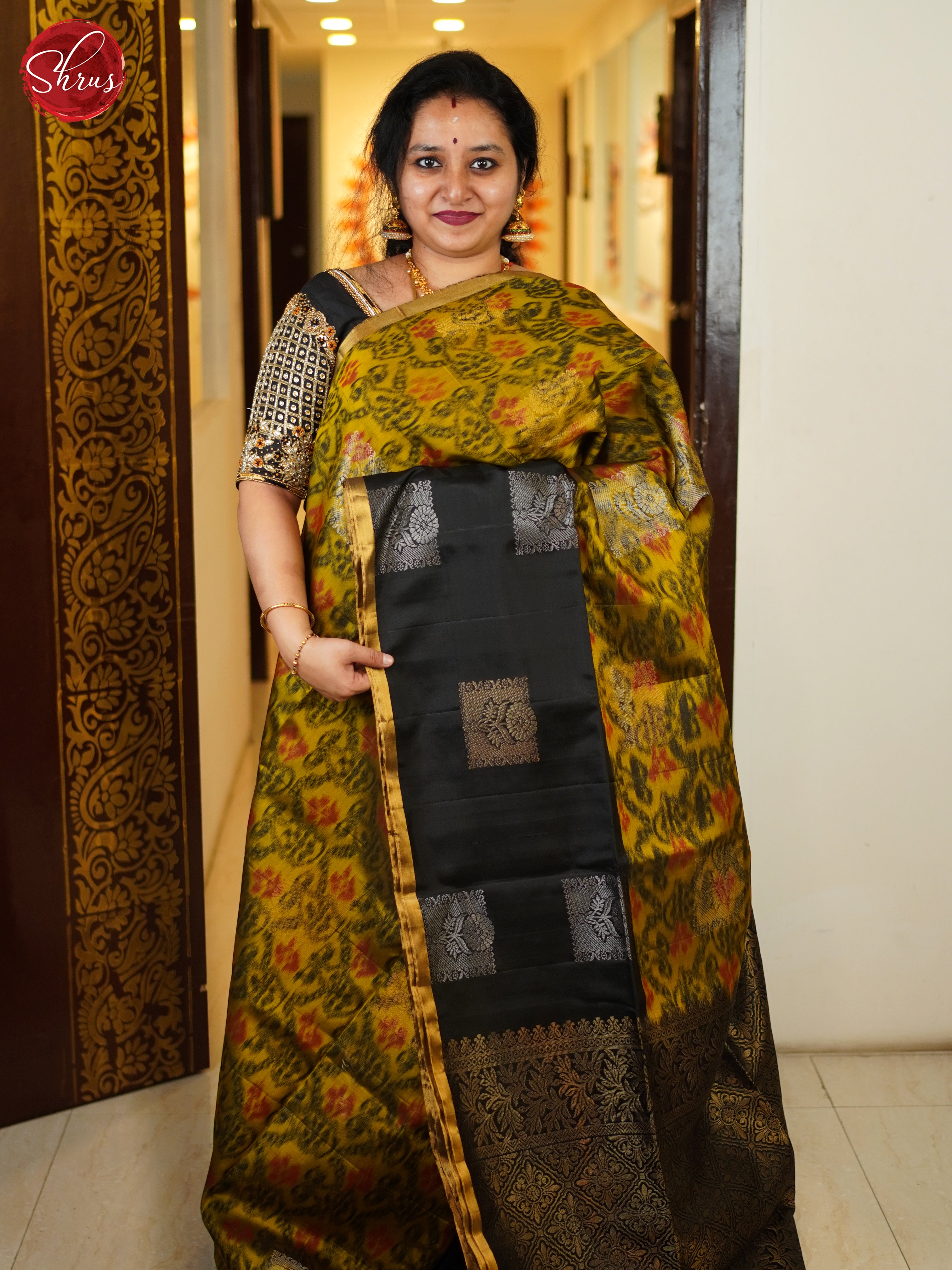 Green & Black - Soft Silk Saree - Shop on ShrusEternity.com