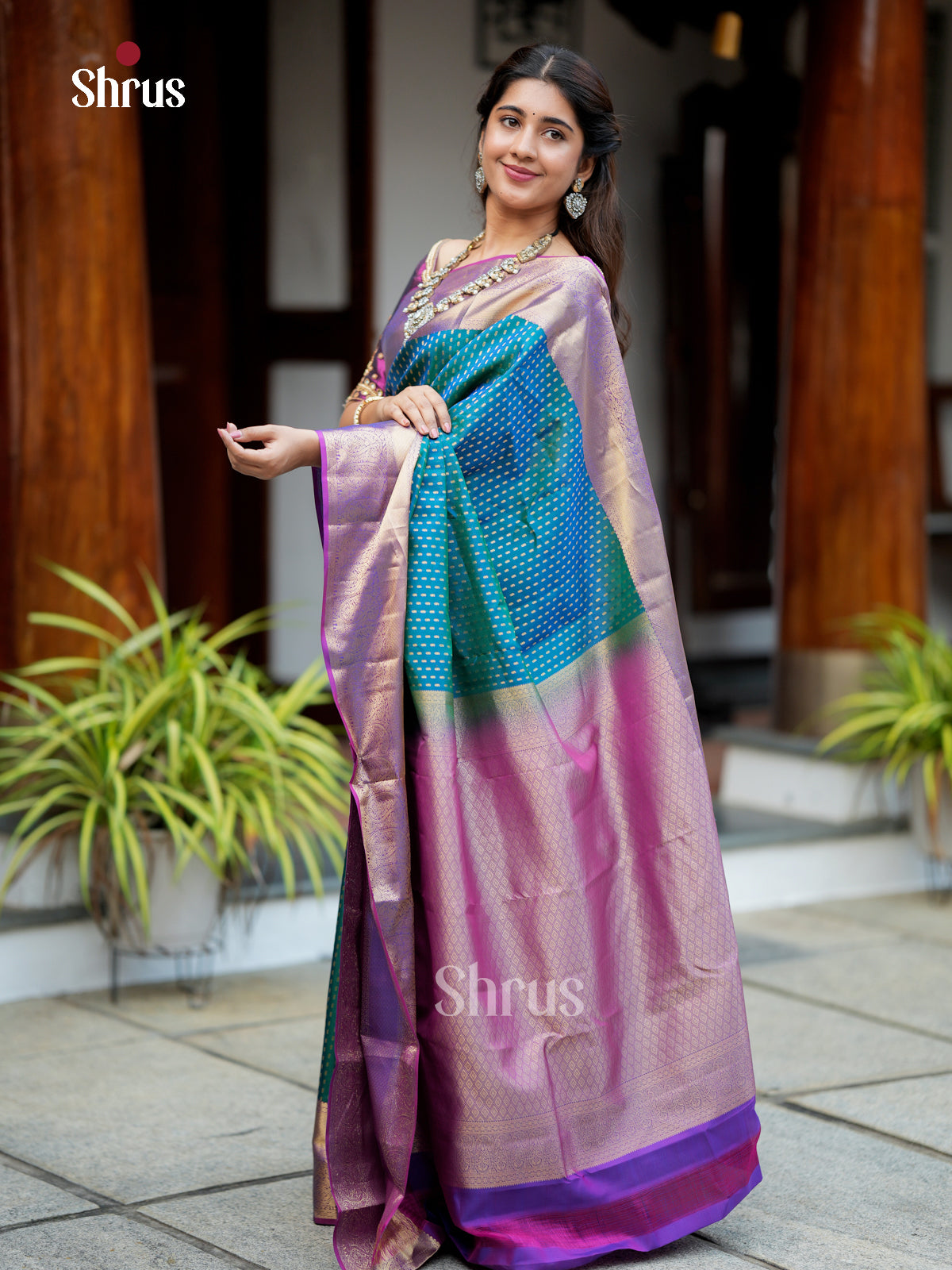 EAS28186 - Kanchipuram-halfpure - Saree - Shop on Shrus.com