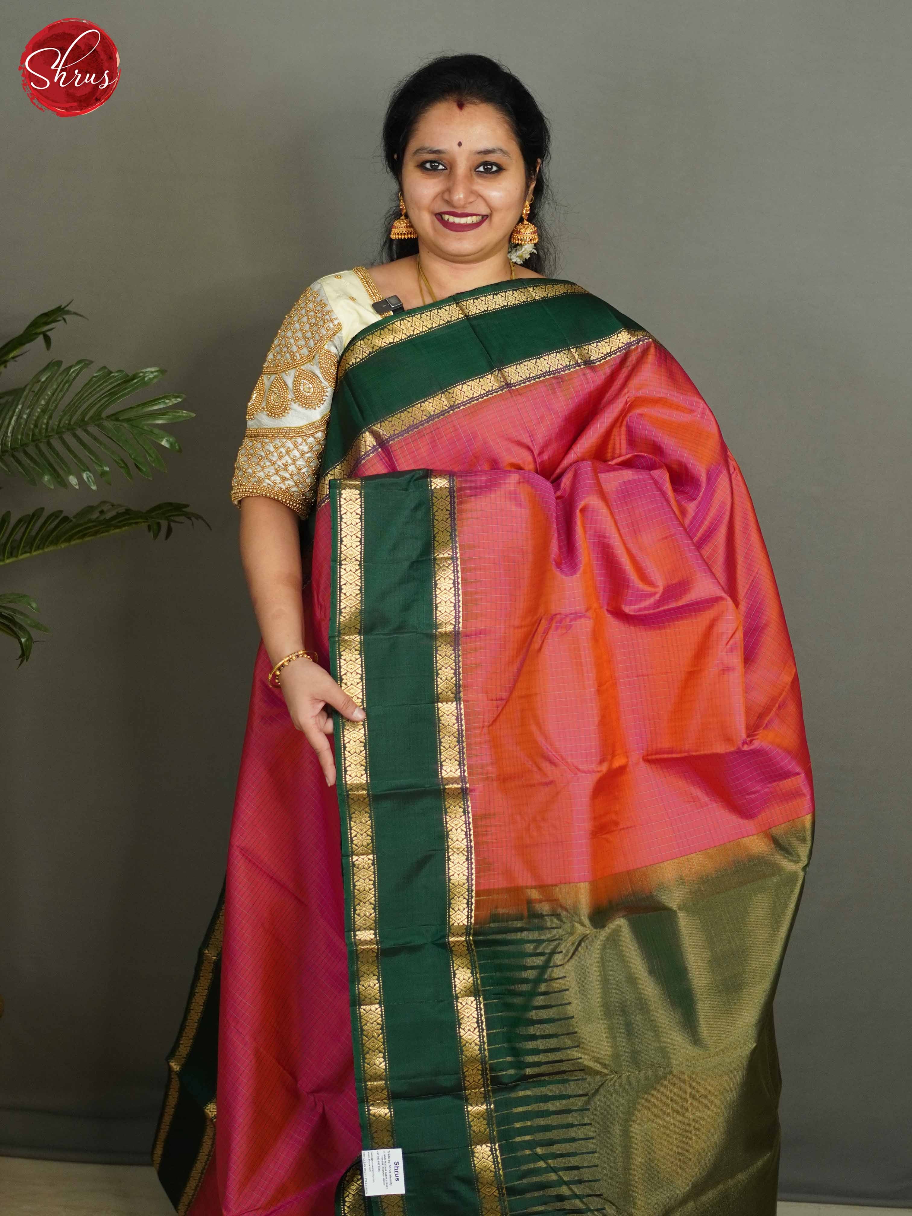 Pink & Green - Kanchipuram silk - Shop on ShrusEternity.com