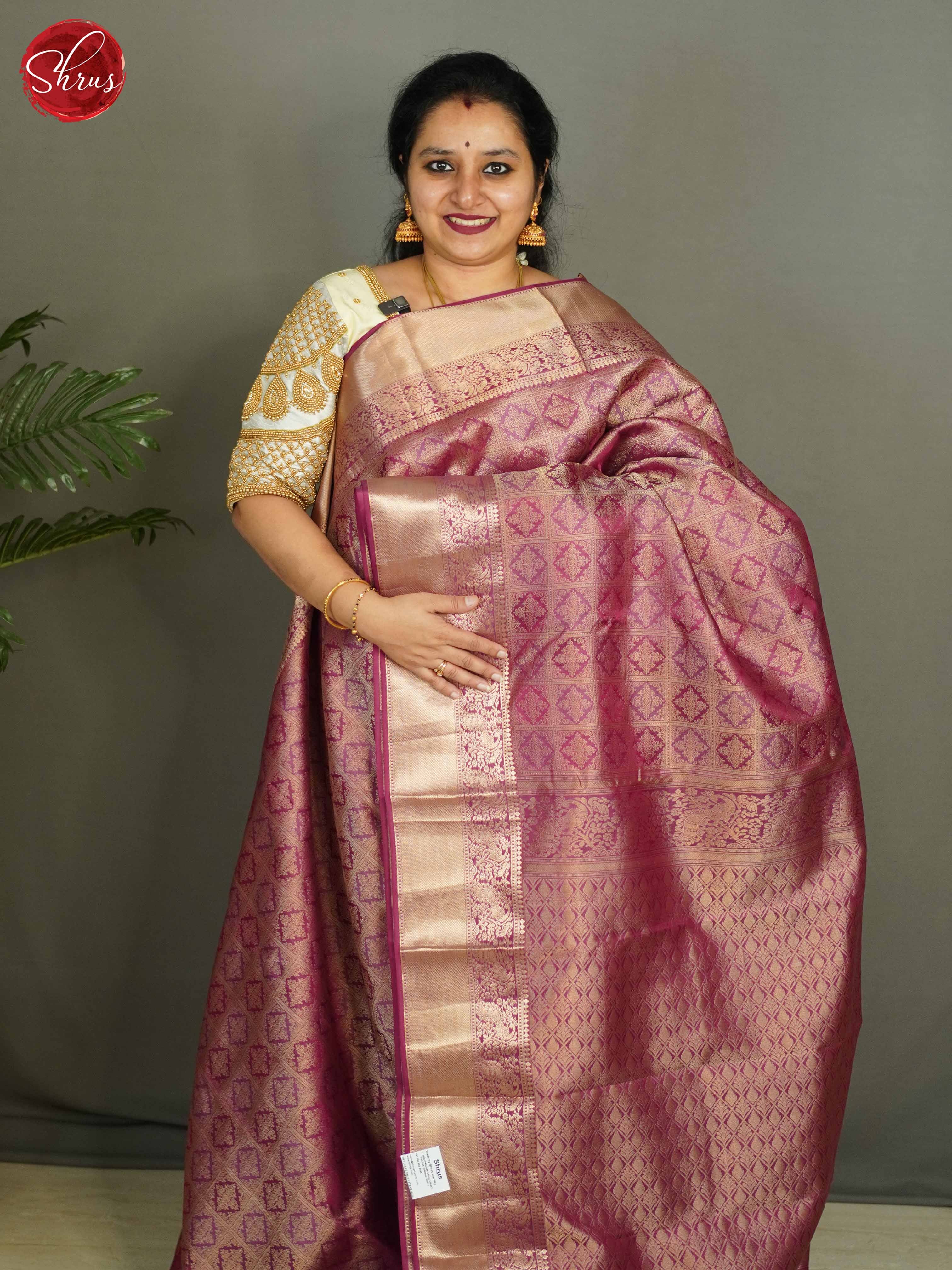 Dusty Pink(Single tone) - Kanchipuram silk - Shop on ShrusEternity.com