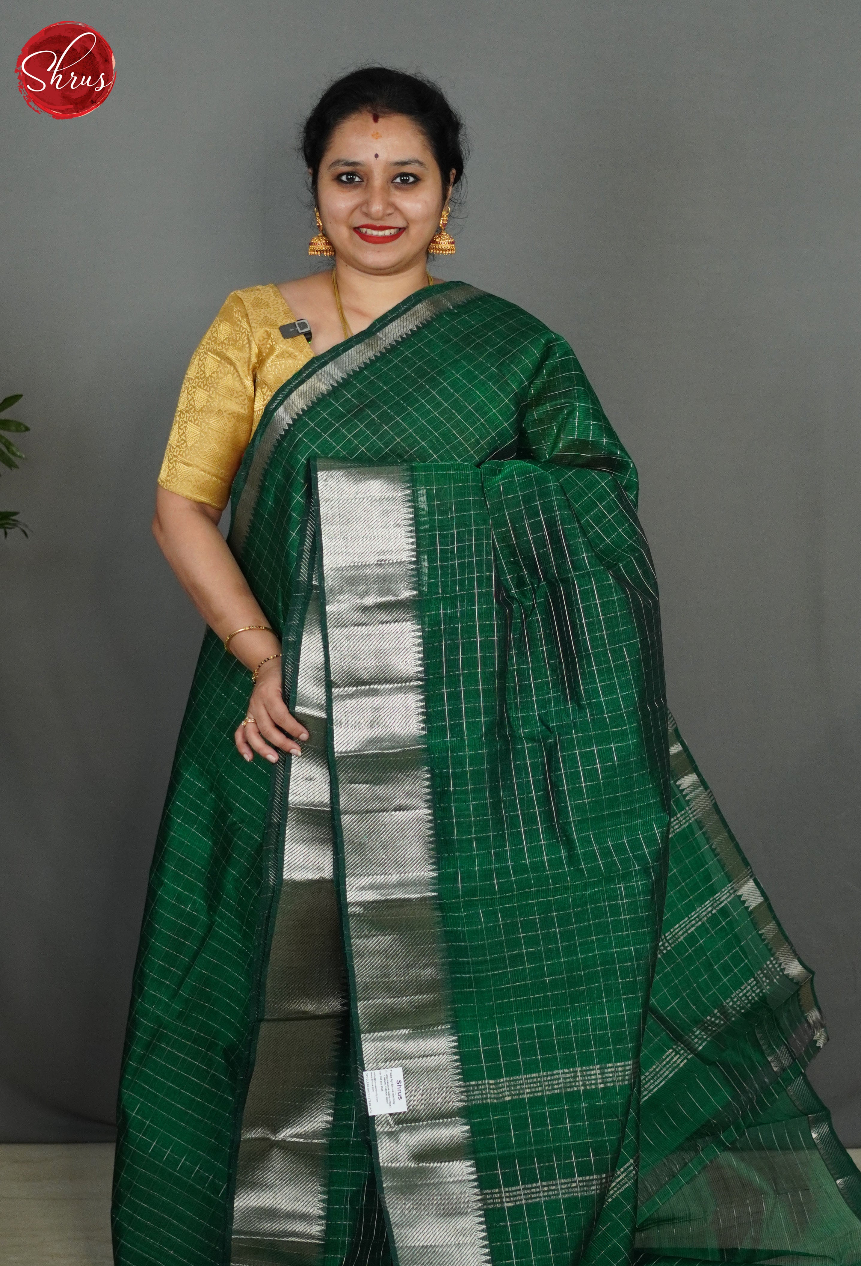 Green(single tone) - Mangalagiri silkcotton Saree - Shop on ShrusEternity.com