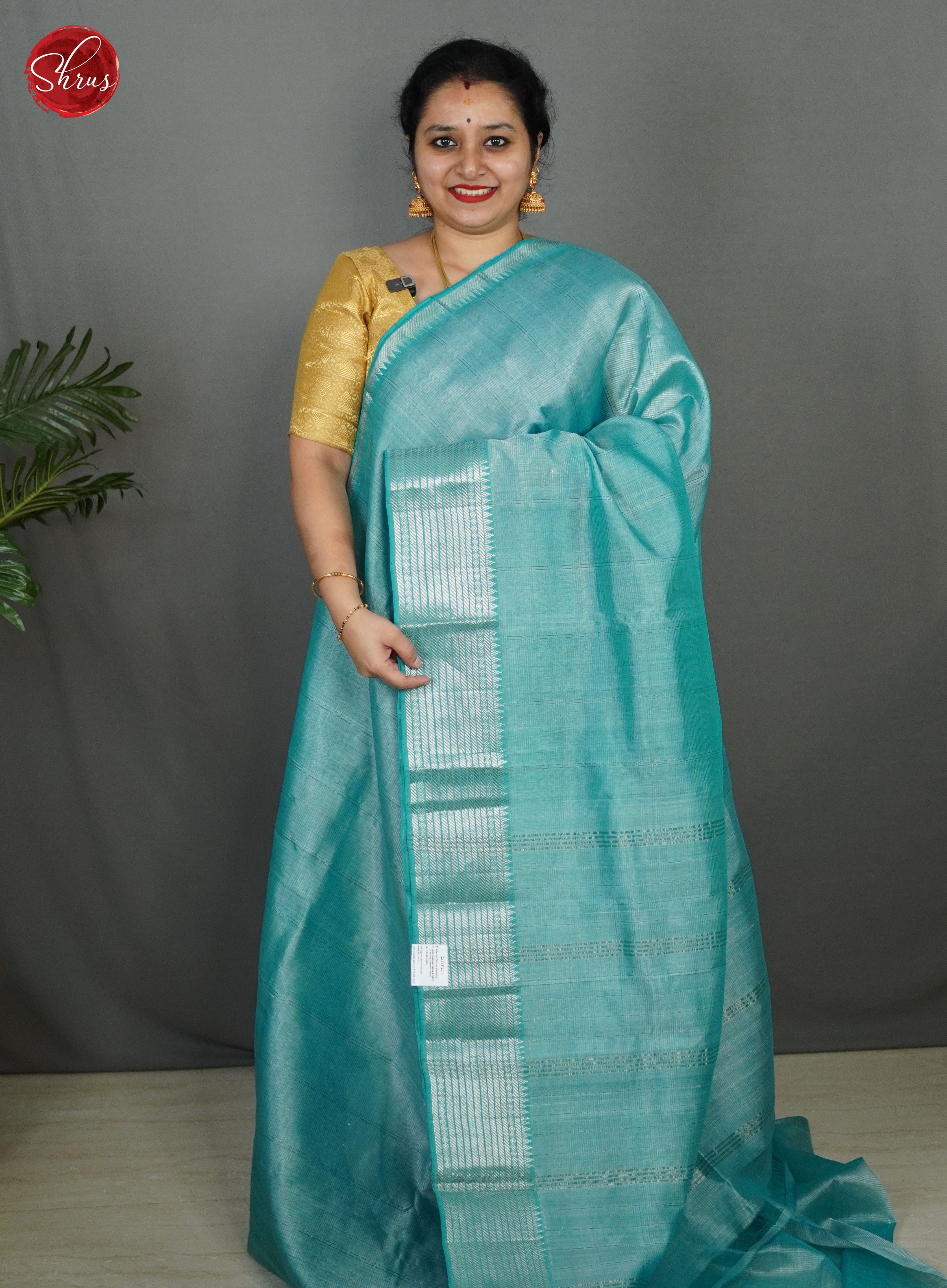 Blue(single tone) - Mangalagiri silkcotton Saree - Shop on ShrusEternity.com