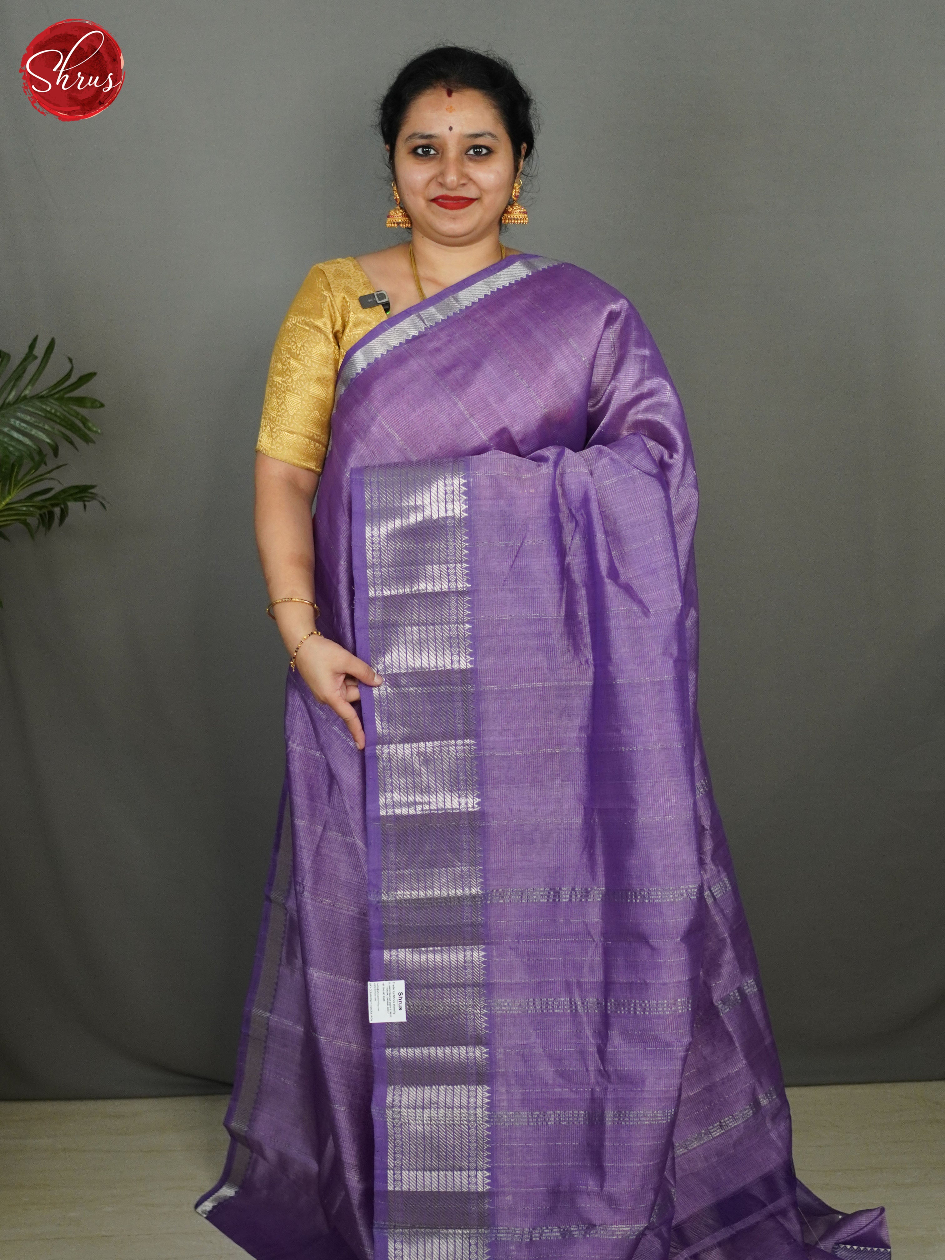 Lavender(single tone) - Mangalagiri silkcotton Saree - Shop on ShrusEternity.com