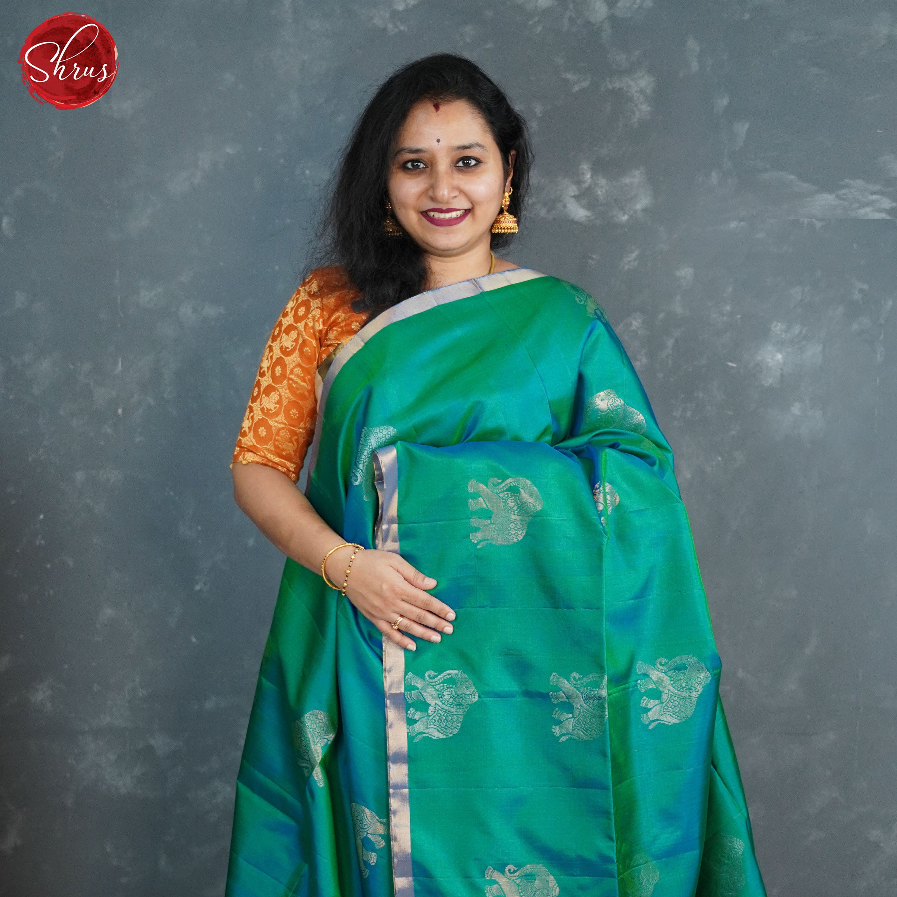 Blue and Deep Wine - Soft Silk Saree - Shop on ShrusEternity.com