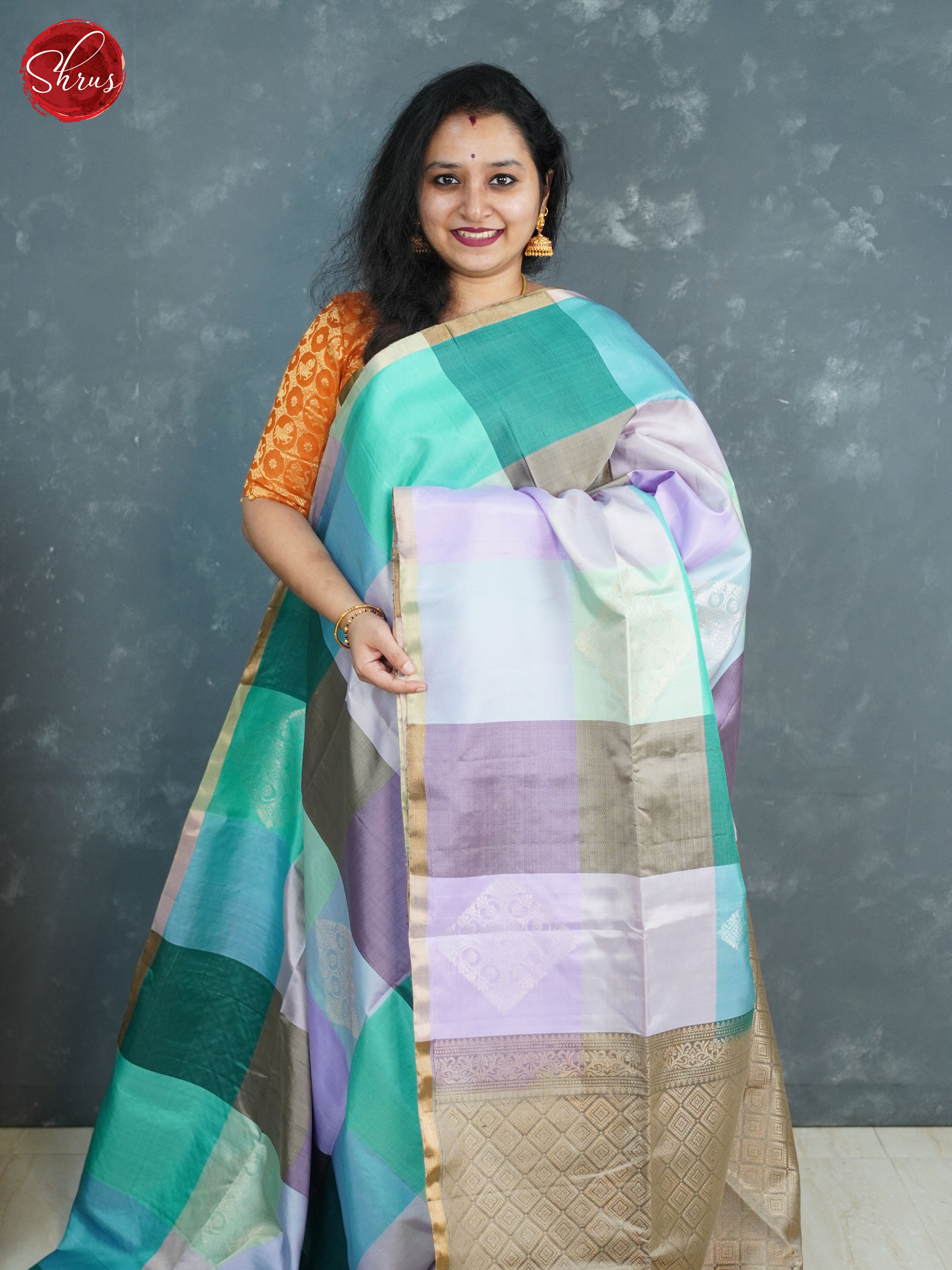 Multicolor and grey - Soft Silk Saree - Shop on ShrusEternity.com