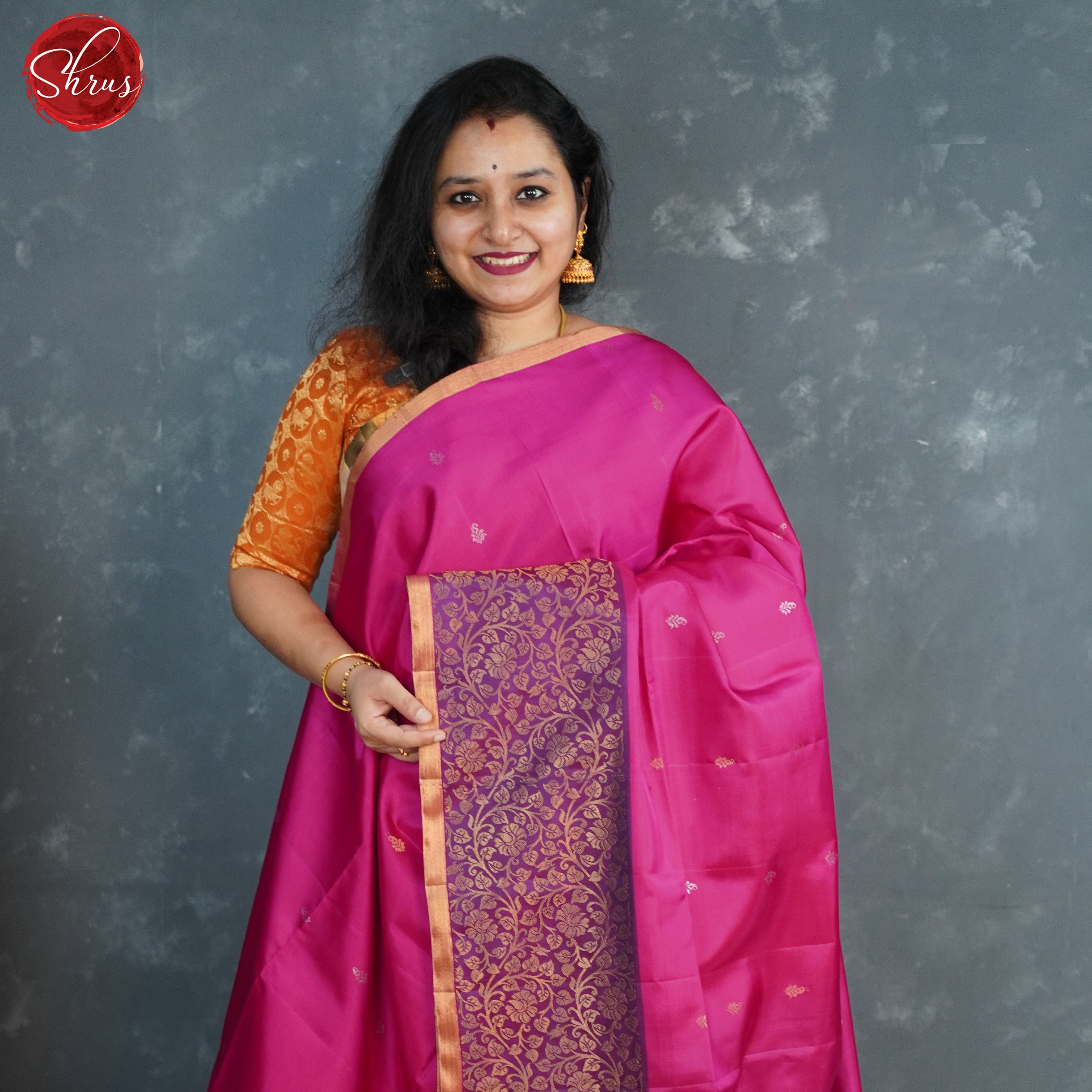 Pink and Wine - Soft Silk saree - Shop on ShrusEternity.com