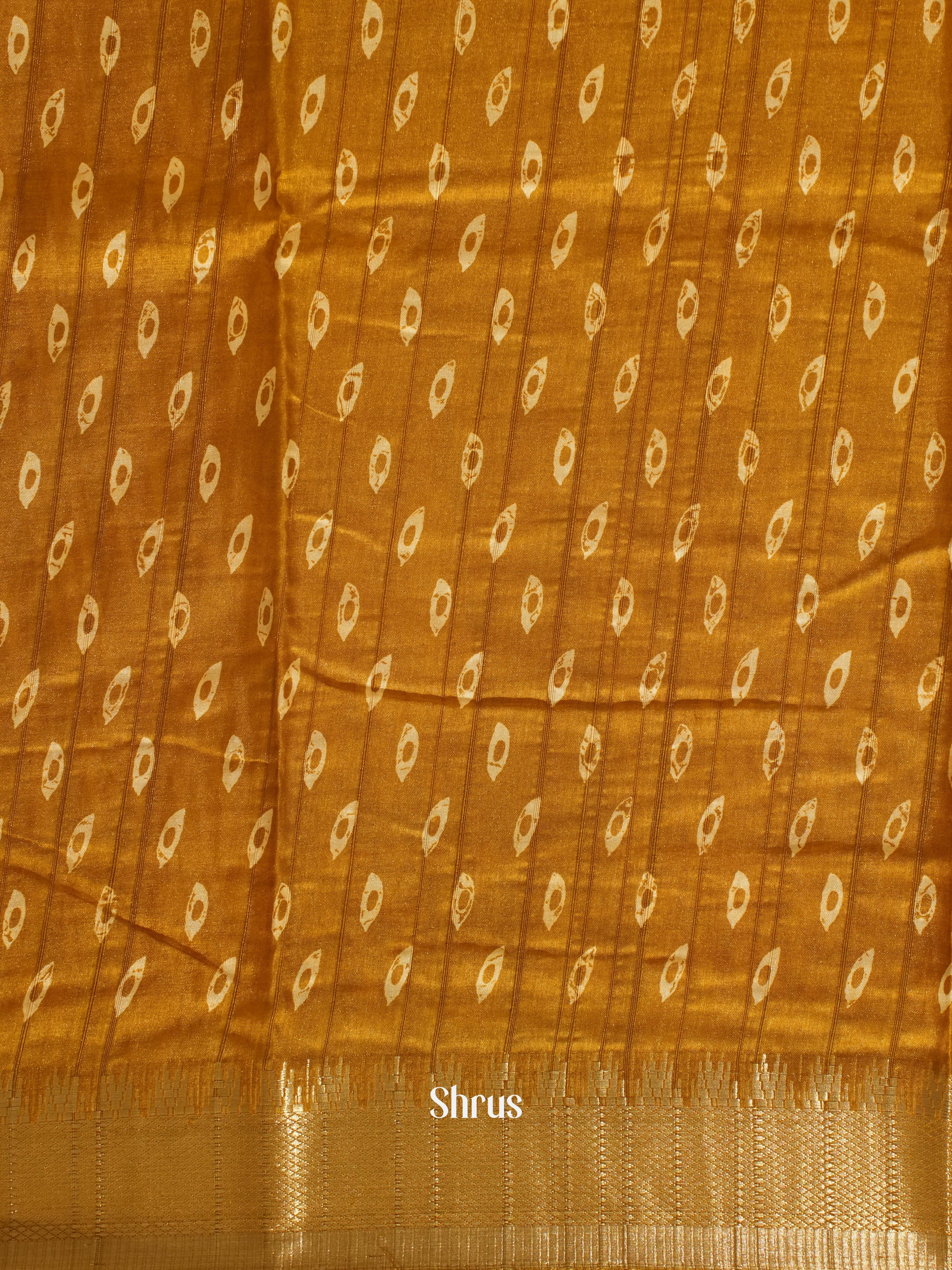 Mustard(Single Tone)- Semi crepe Saree