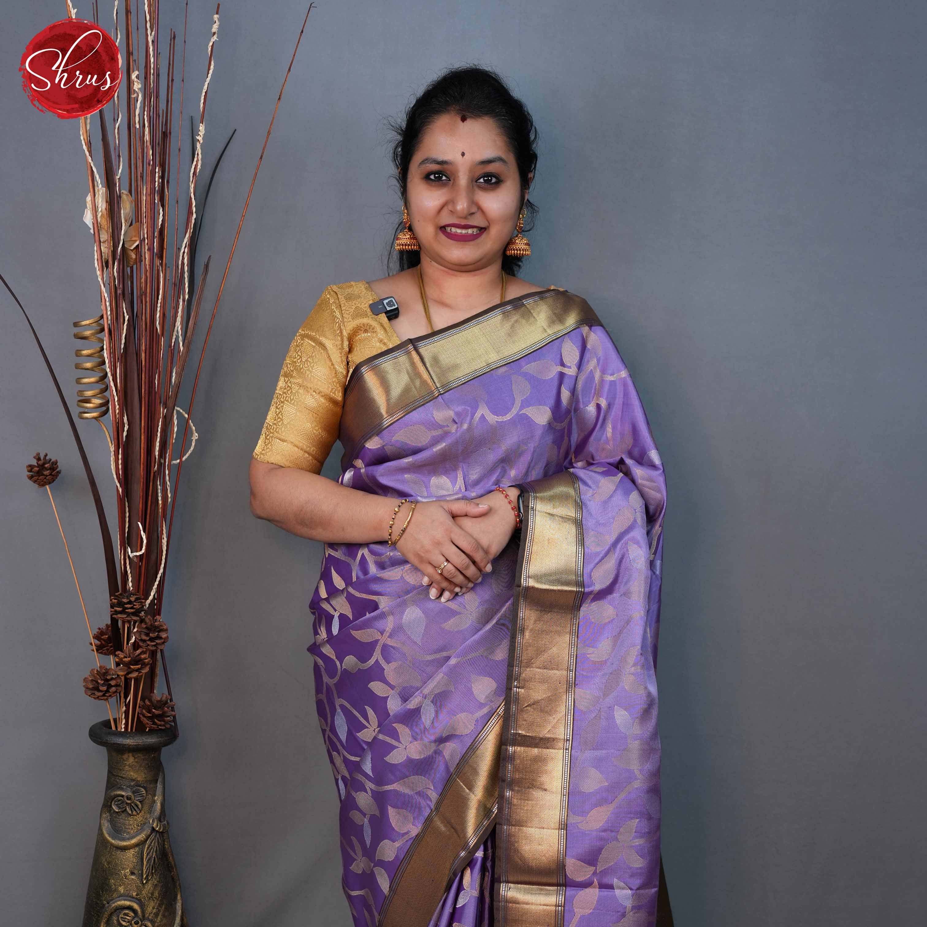 Lavender and Dusty Wine - Soft Silk Saree - Shop on ShrusEternity.com