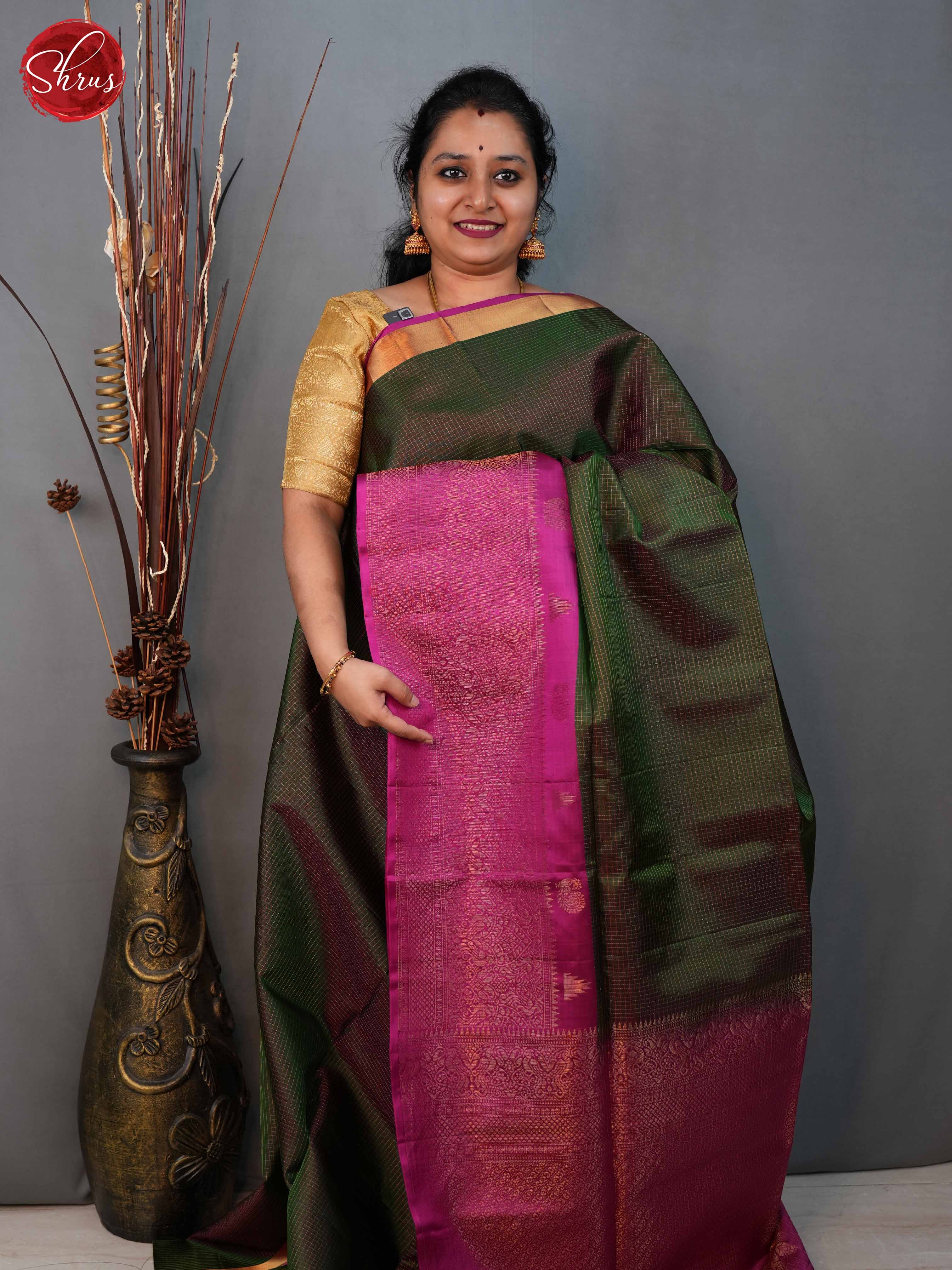 Green and pink- Soft Silk Saree - Shop on ShrusEternity.com