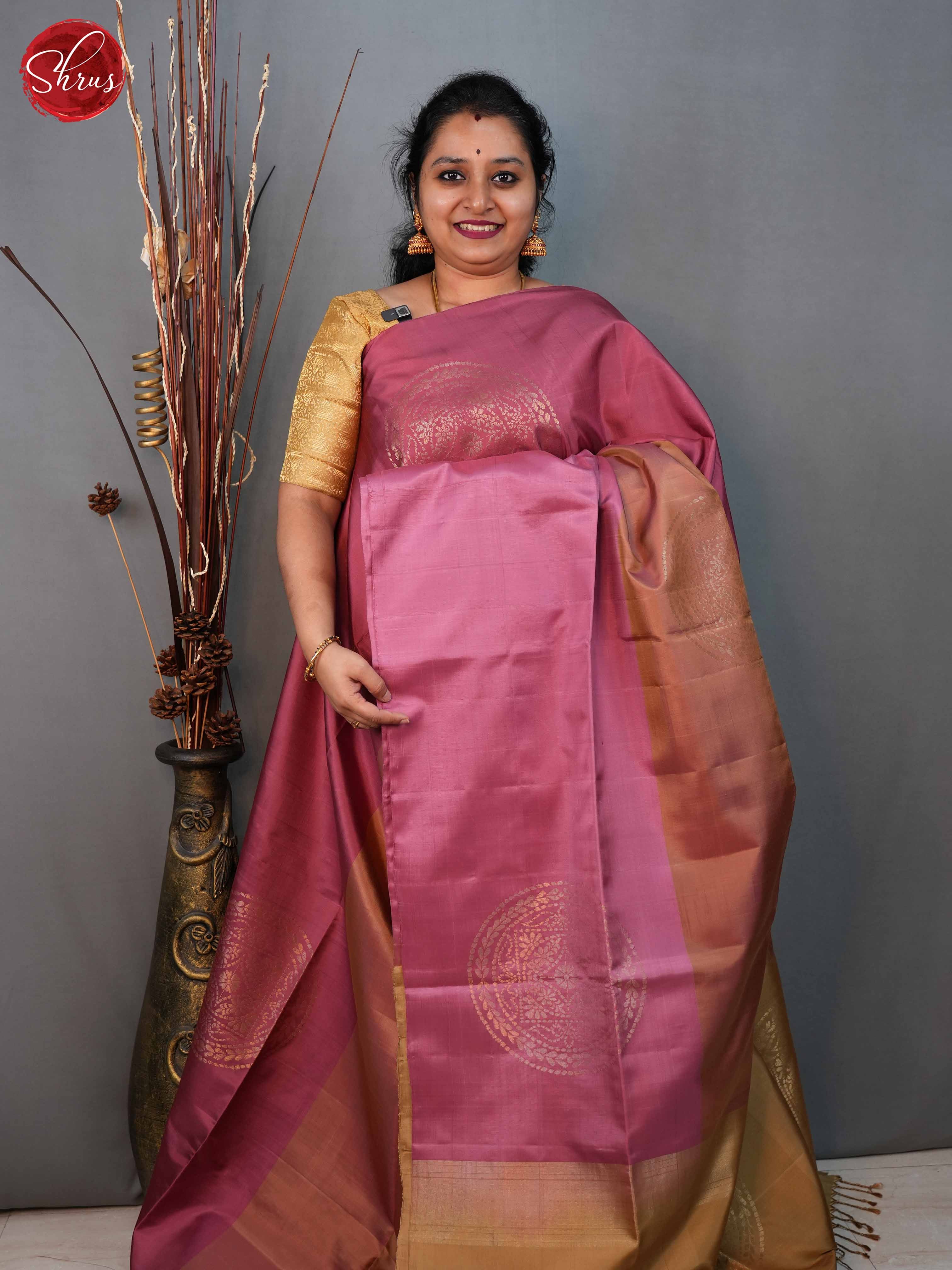 Dusty pink and beige - Soft Silk Saree - Shop on ShrusEternity.com