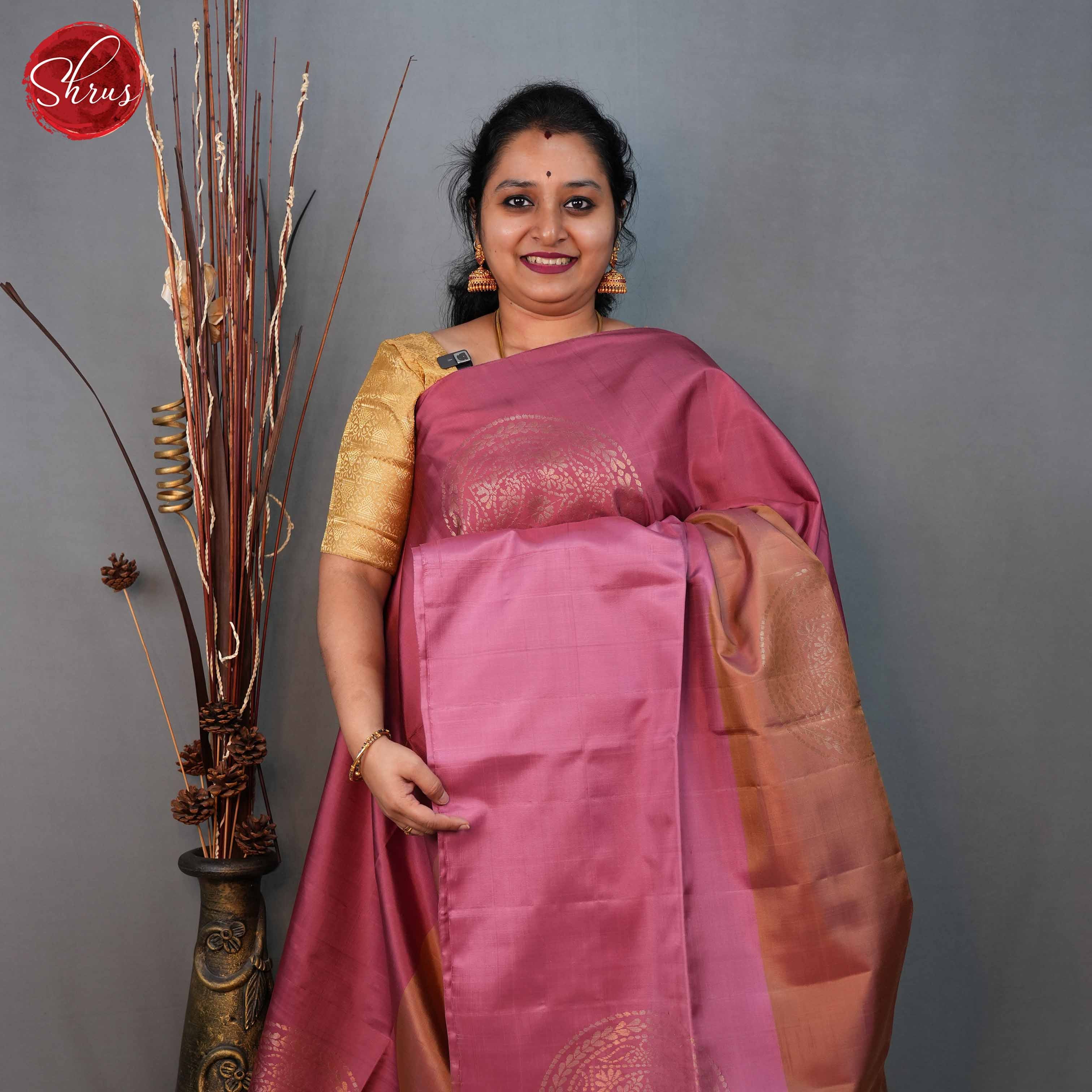 Dusty pink and beige - Soft Silk Saree - Shop on ShrusEternity.com