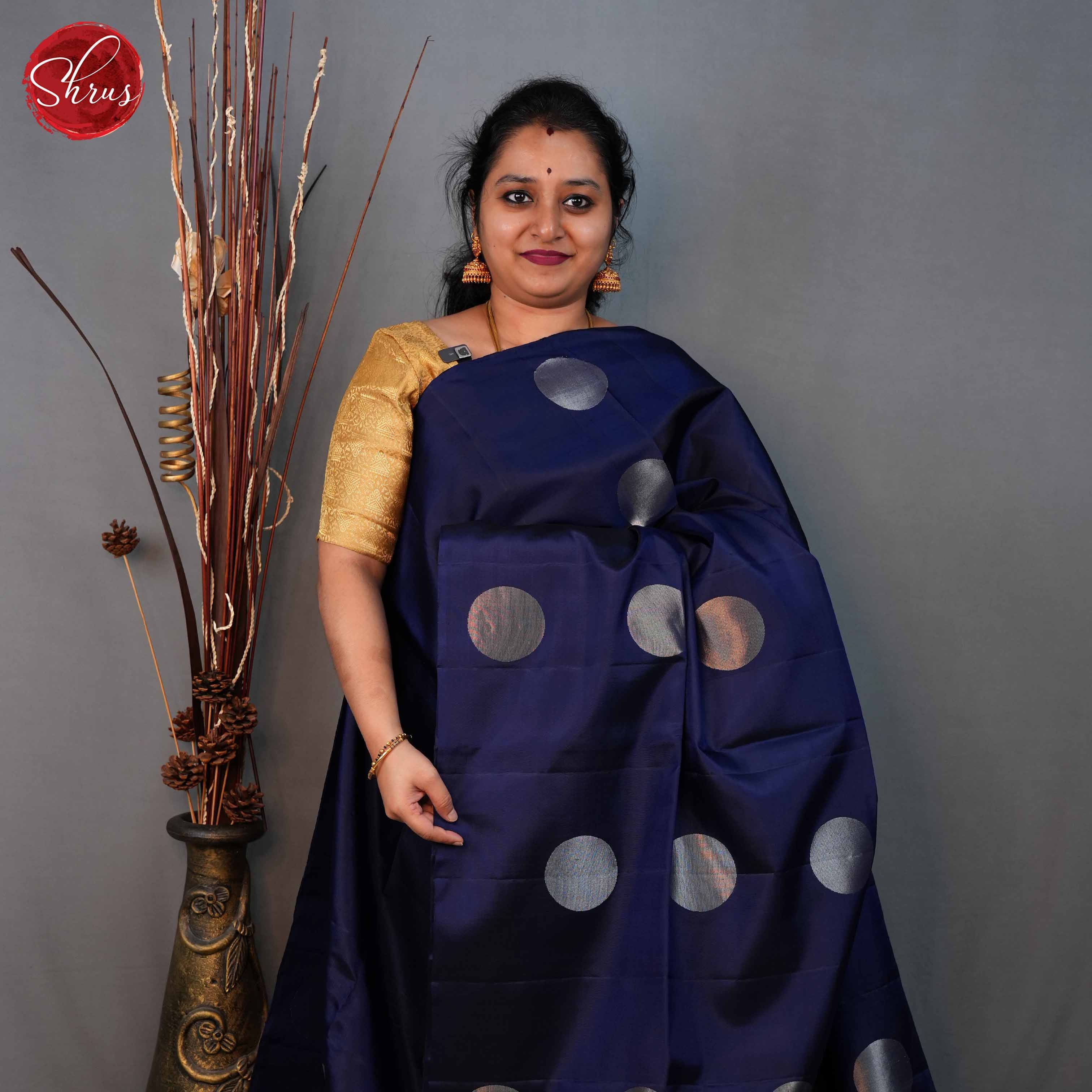 Blue(single tone)- Soft Silk Saree - Shop on ShrusEternity.com