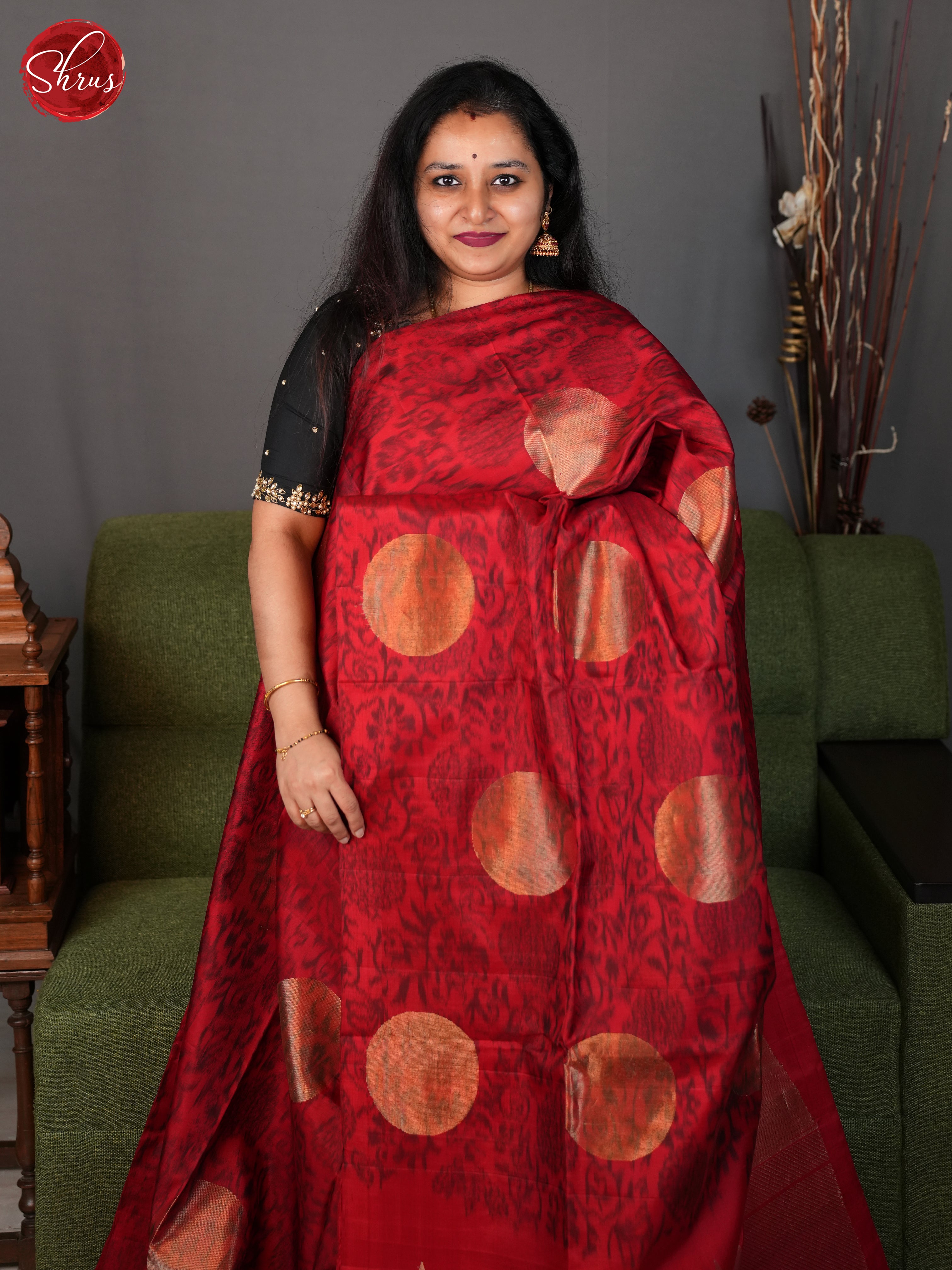 Red(Single tone)- Soft Silk Saree - Shop on ShrusEternity.com