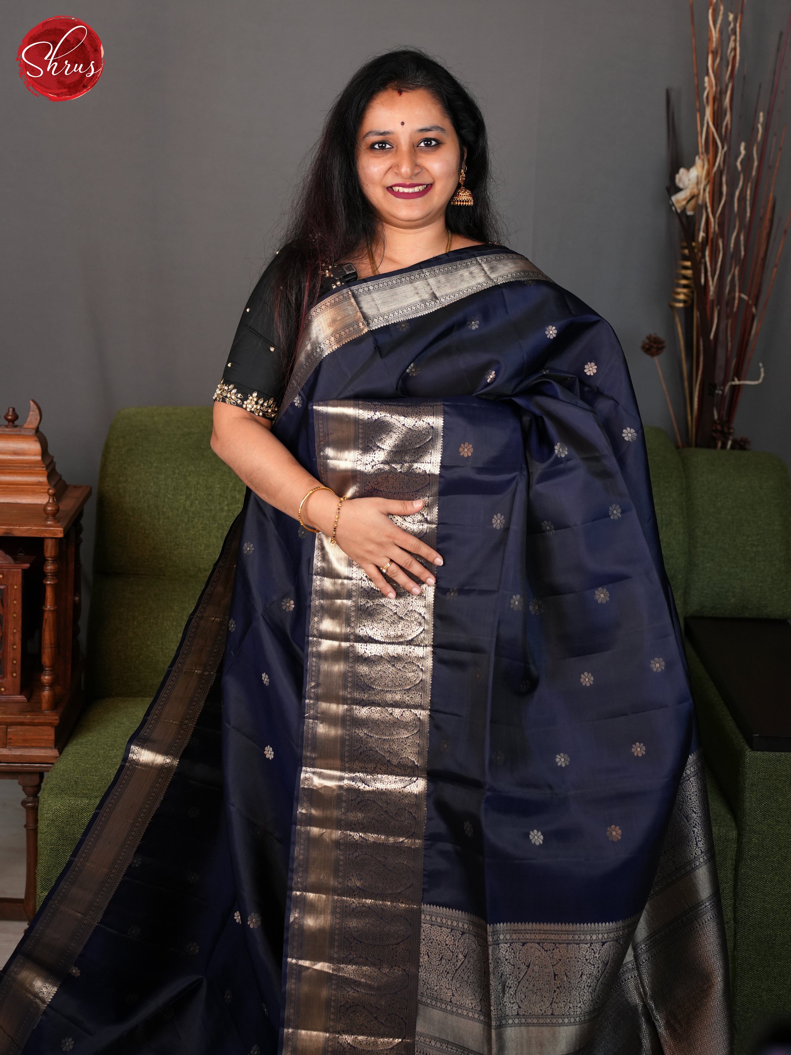 Blue(Single tone)- Soft Silk Saree - Shop on ShrusEternity.com