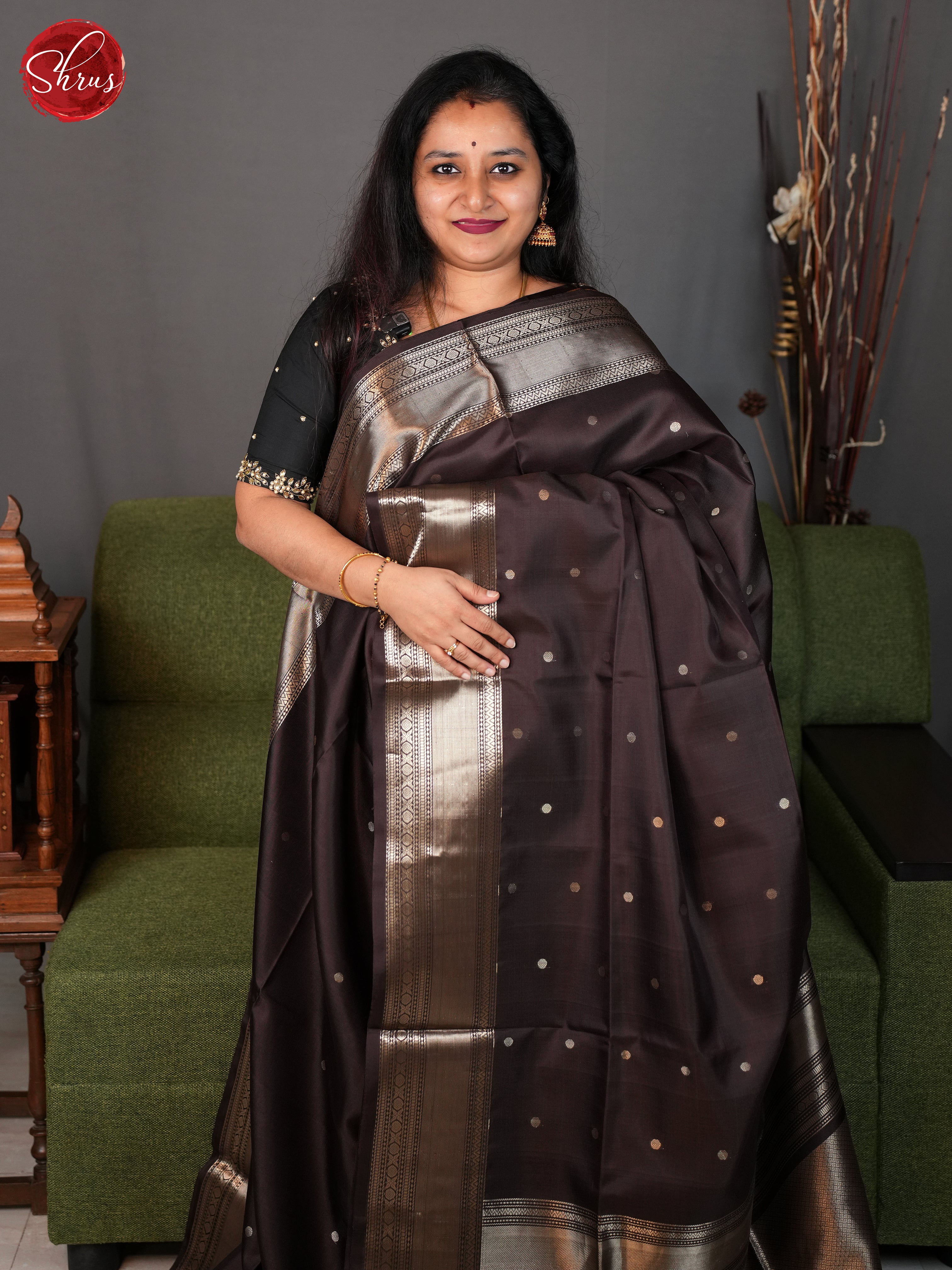 Brown(Single tone) - Soft Silk Saree - Shop on ShrusEternity.com