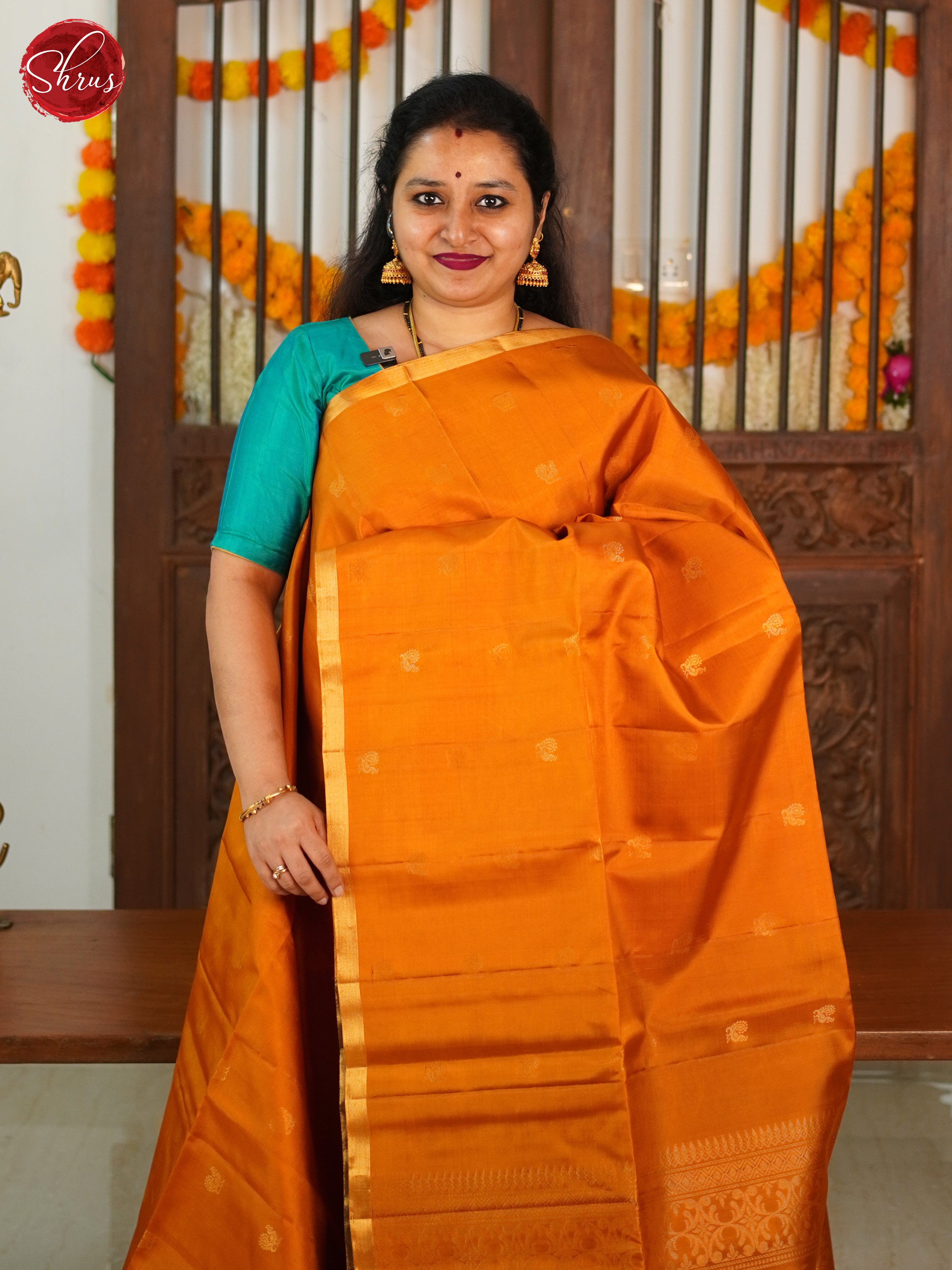 Mustard & Green - Soft Silk Saree - Shop on ShrusEternity.com