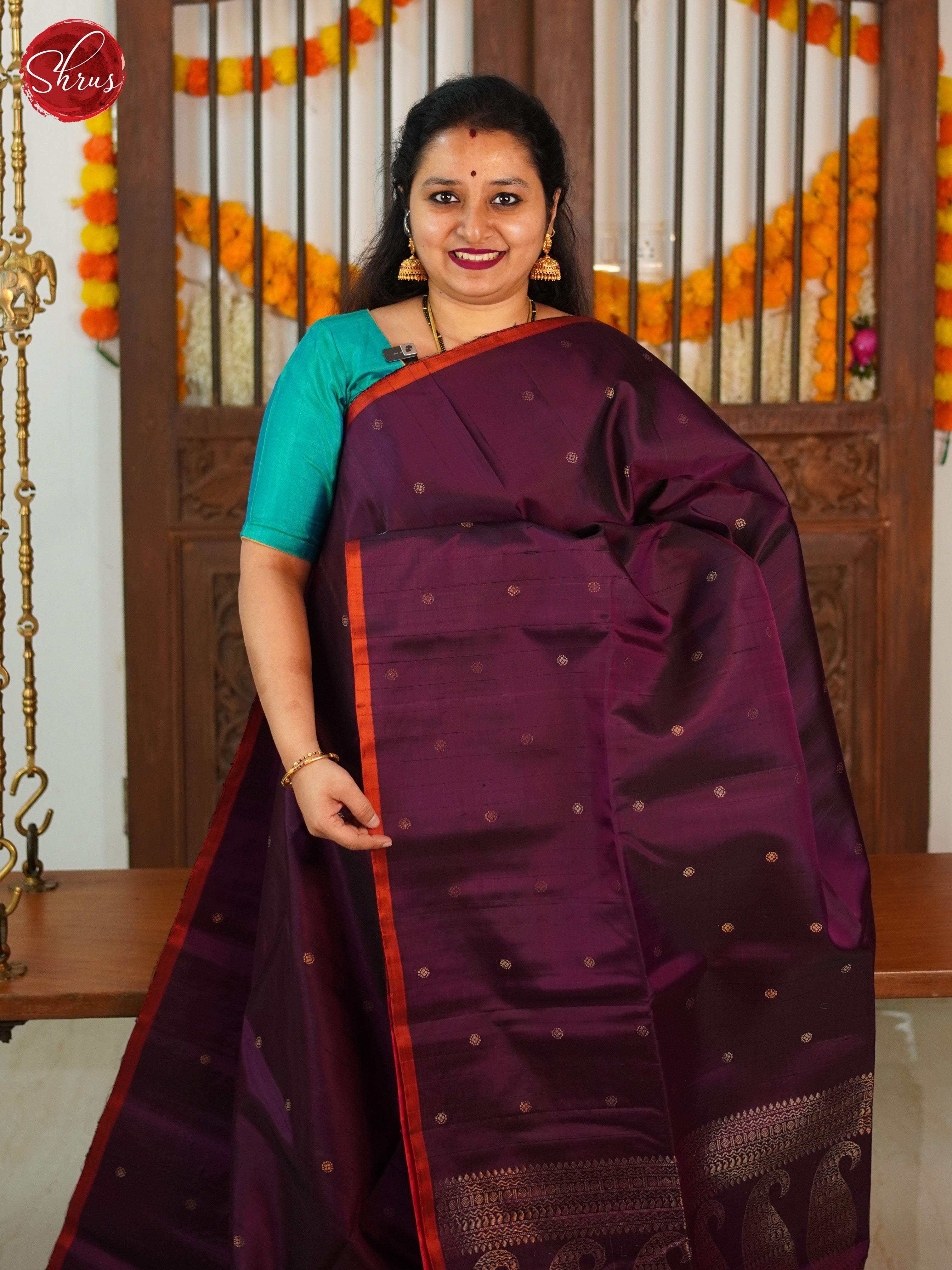 Wine And Pink-Soft silk saree - Shop on ShrusEternity.com