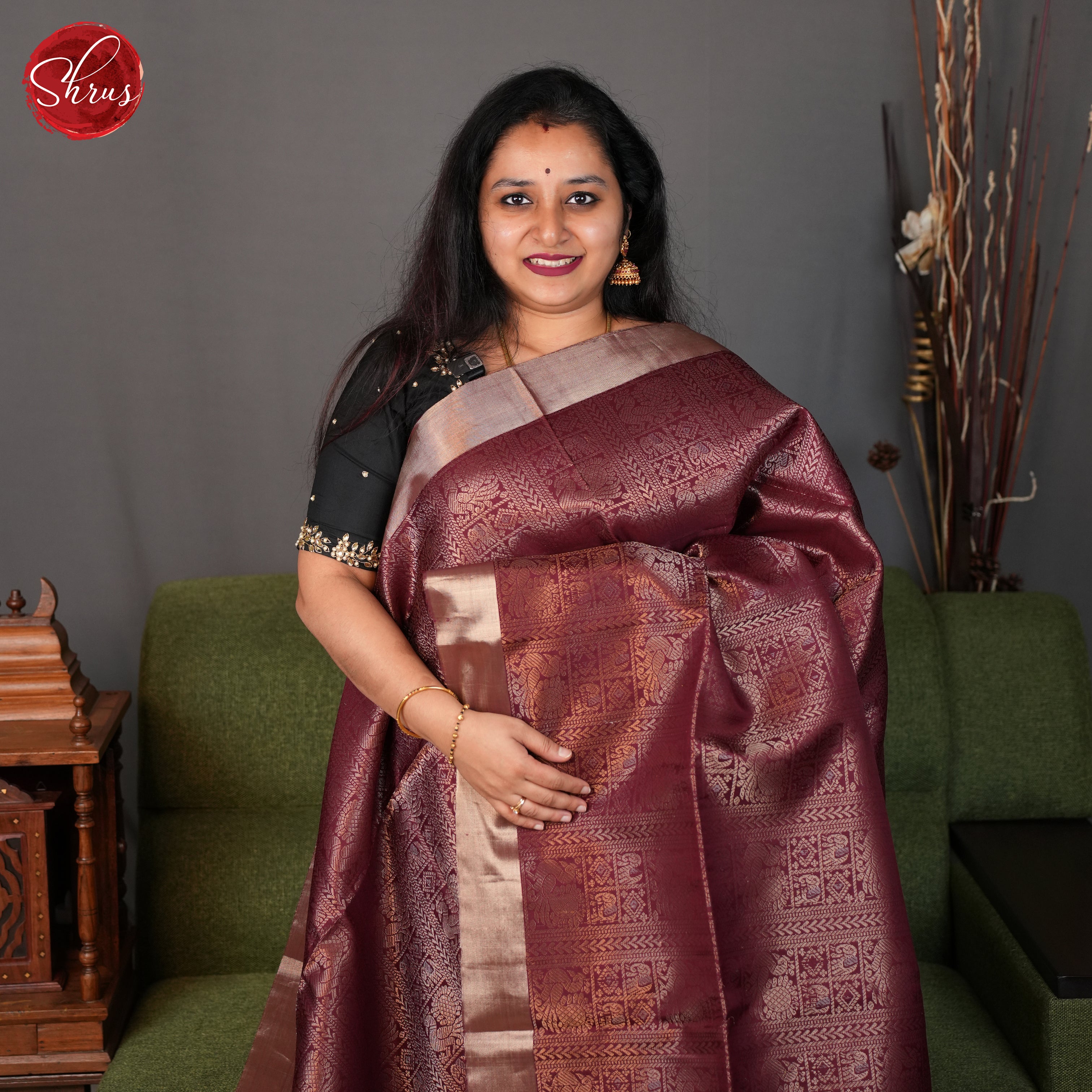 Arakku Maroon(single tone)-Soft Silk Saree - Shop on ShrusEternity.com