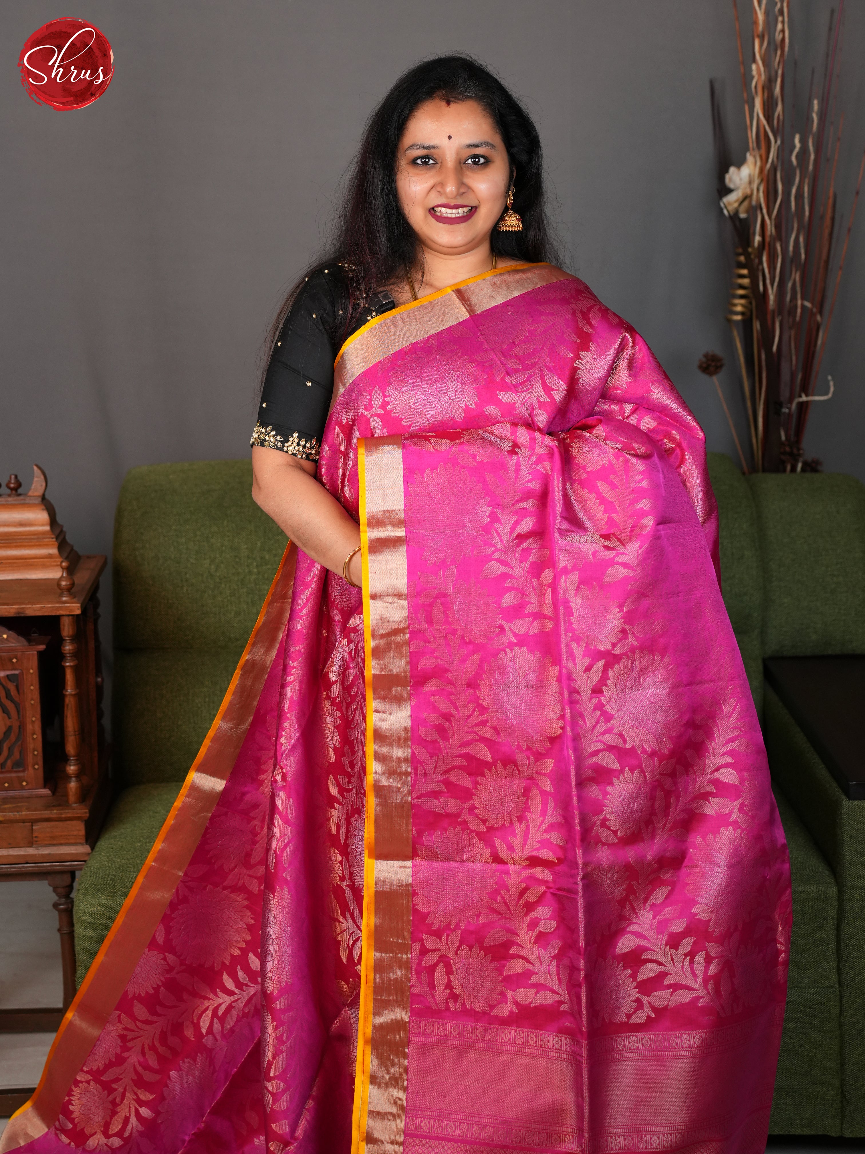 Pink(Single tone) - Soft Silk Saree - Shop on ShrusEternity.com