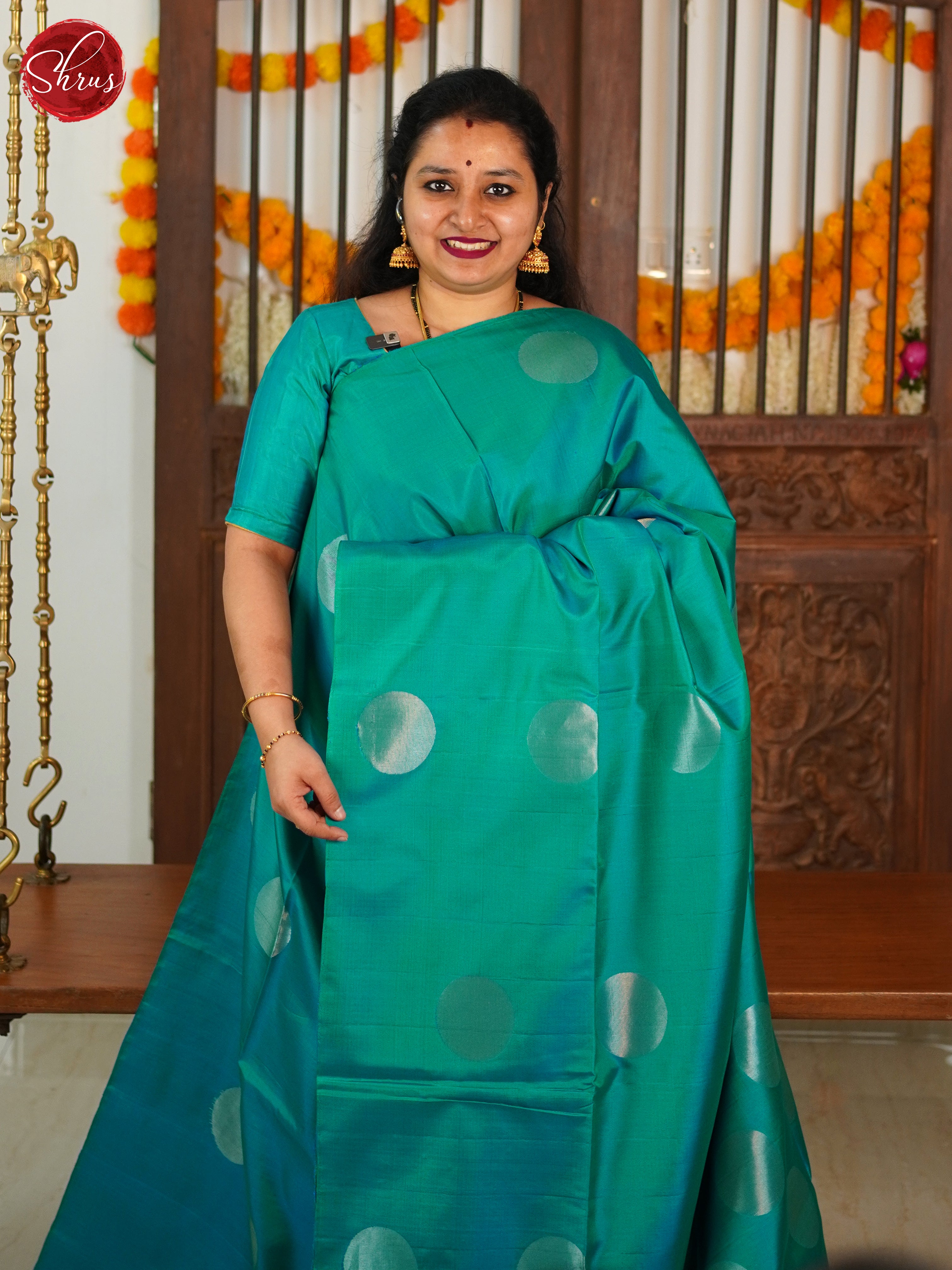 Green(single tone)-Soft silk saree - Shop on ShrusEternity.com