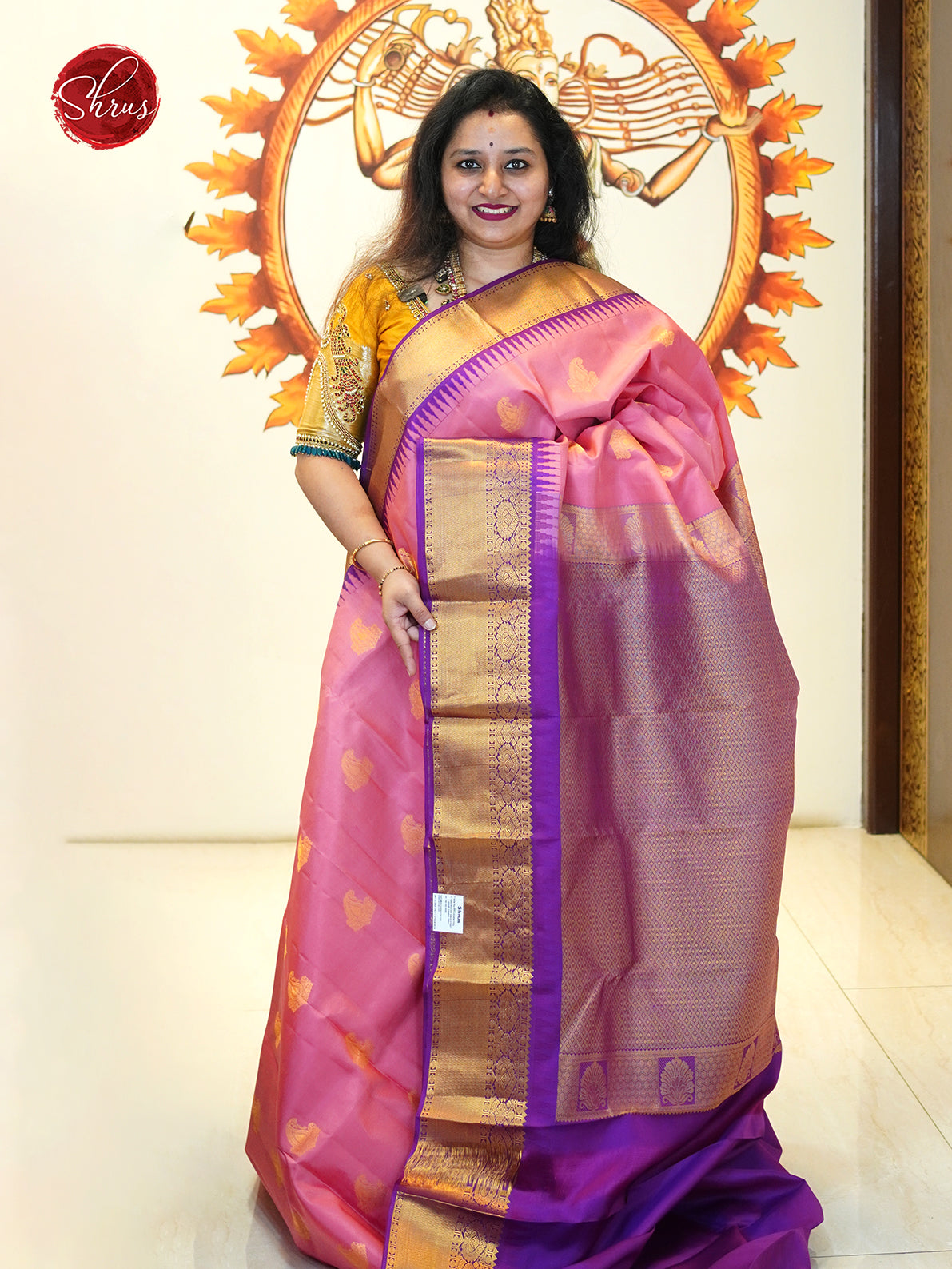 Pink And Purple - Kanchipuram silk Saree - Shop on ShrusEternity.com