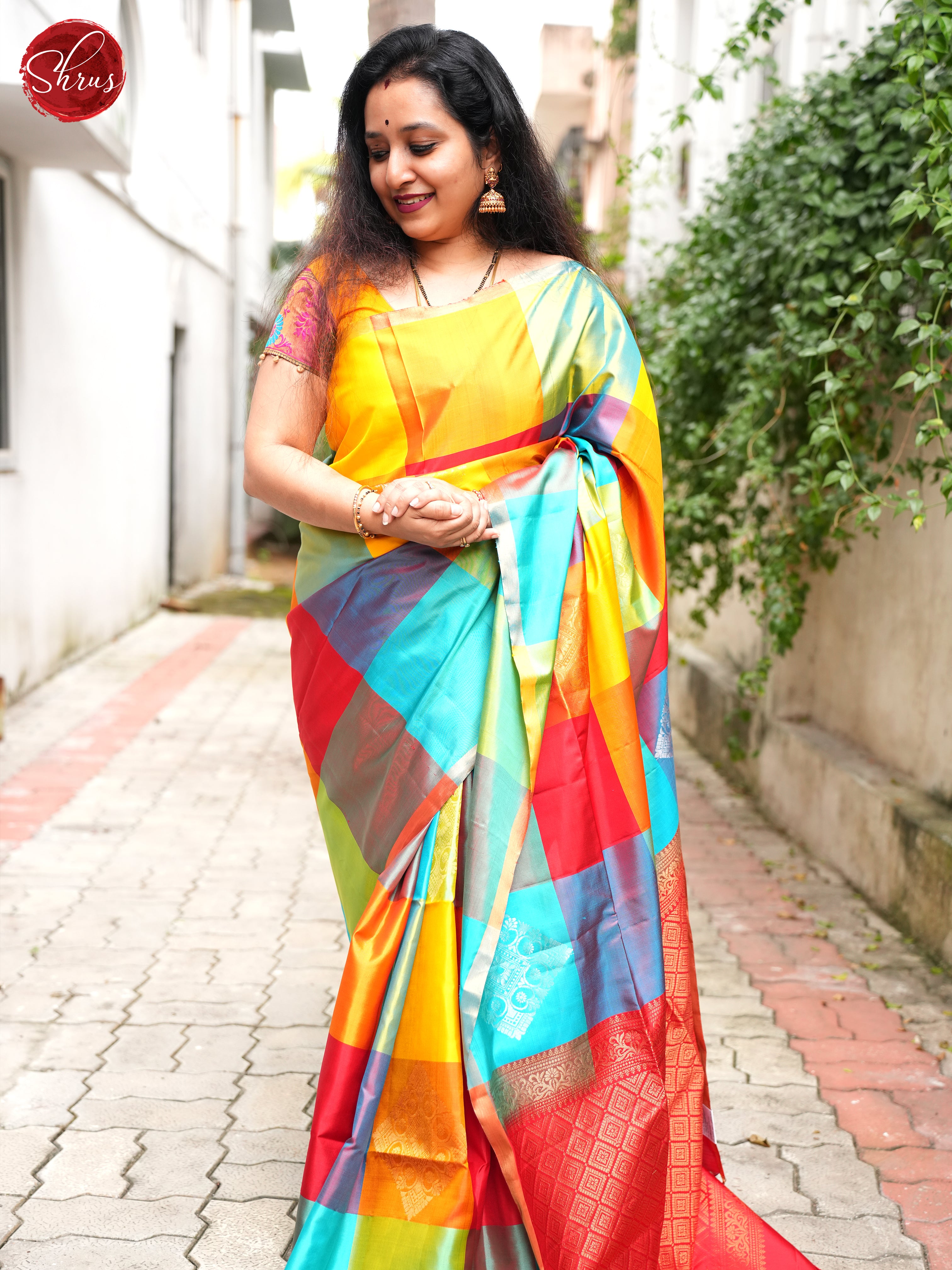 Multi And Red-Soft Silk Saree - Shop on ShrusEternity.com