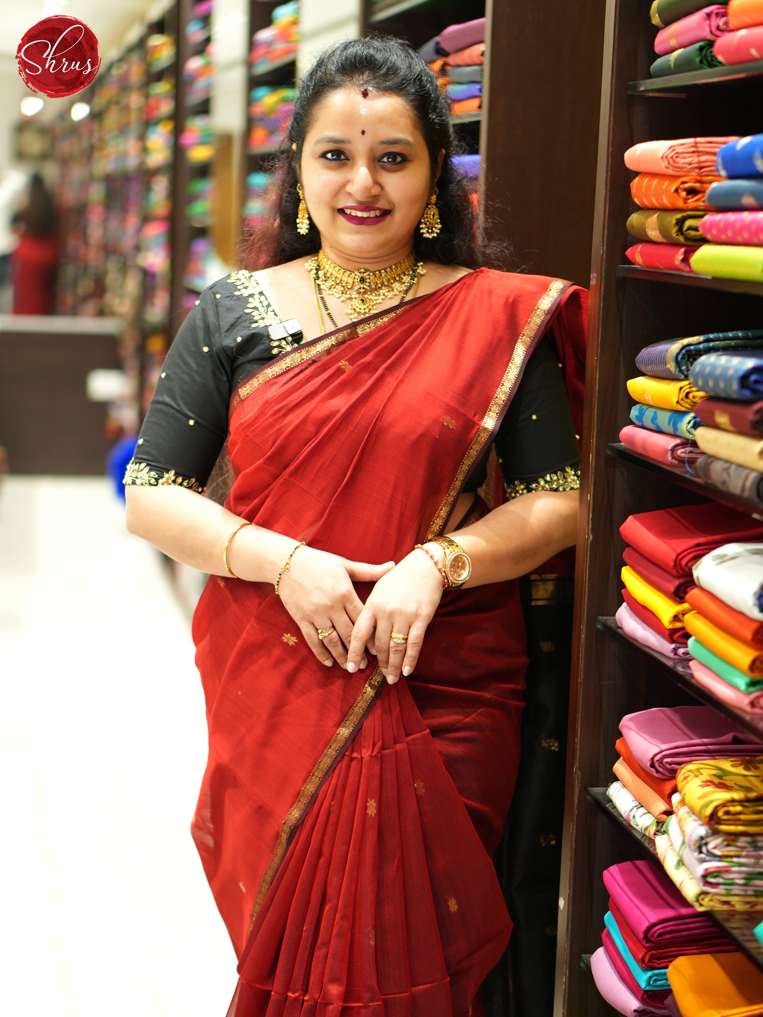 BJS06610 - Maheshwari silkcotton  Saree - Shop on ShrusEternity.com