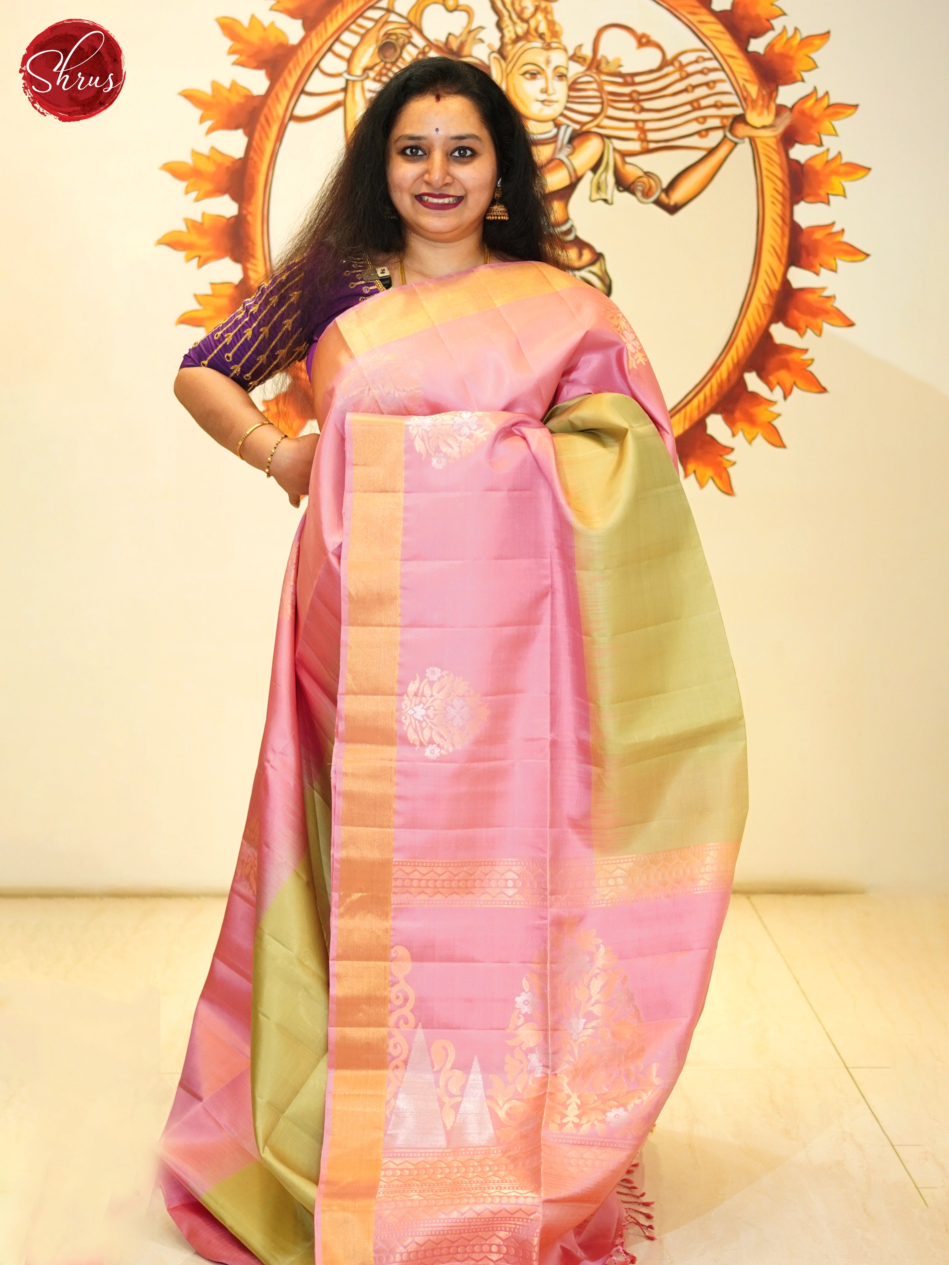 Green & Pink - Soft Silk Saree - Shop on ShrusEternity.com