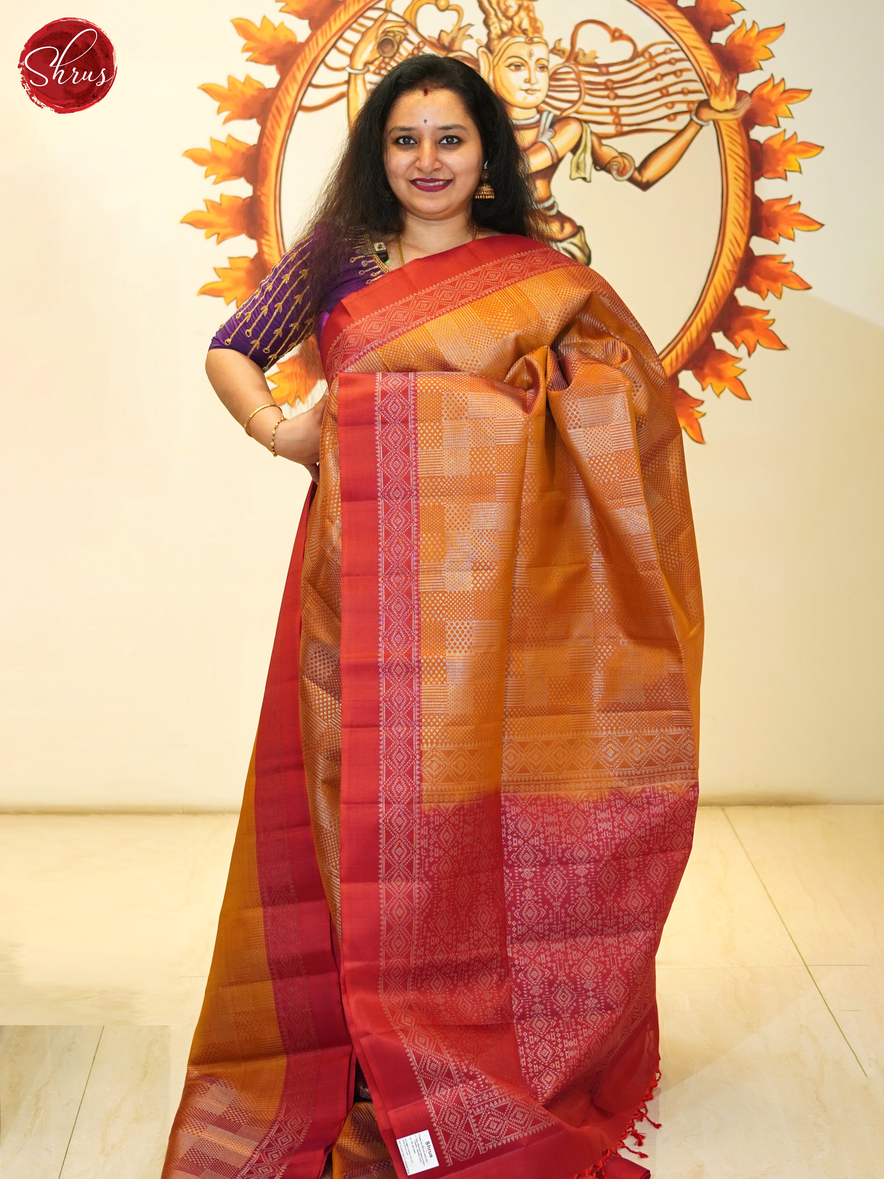 Honey & Red - Soft Silk Saree - Shop on ShrusEternity.com