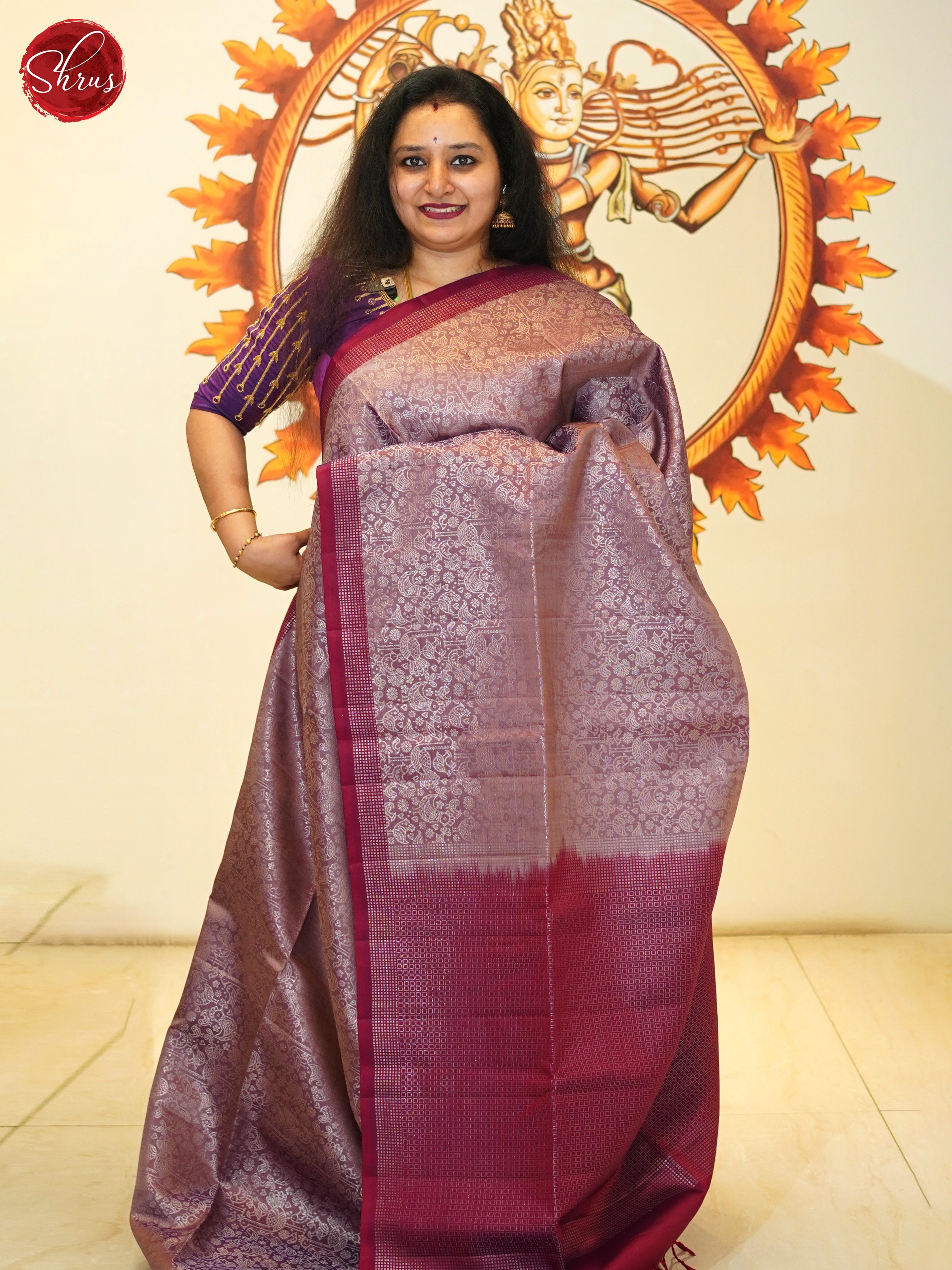 Brown & Maroon - Soft Silk Saree - Shop on ShrusEternity.com