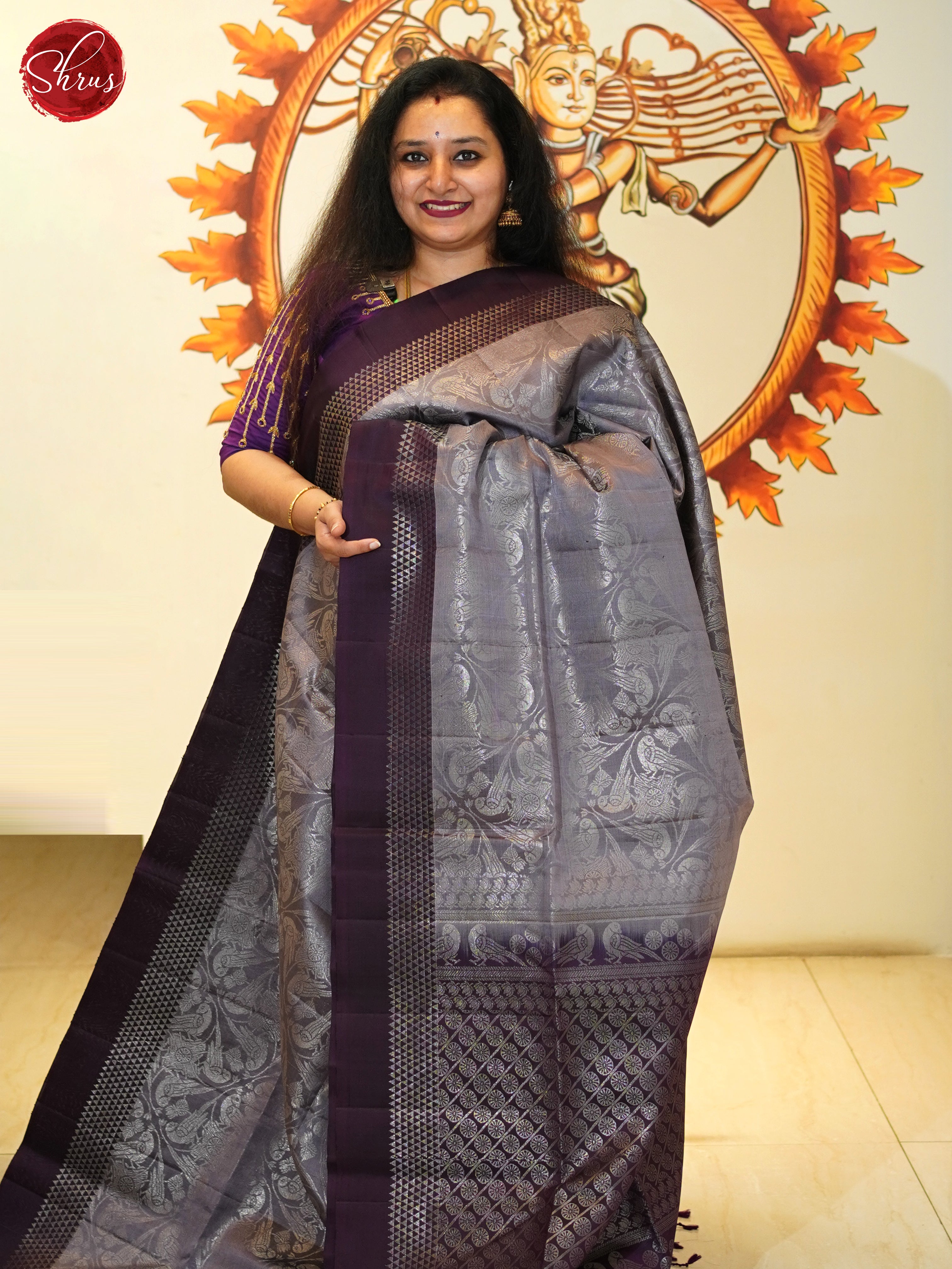 Dusty Pink & Wine - Soft Silk Saree - Shop on ShrusEternity.com