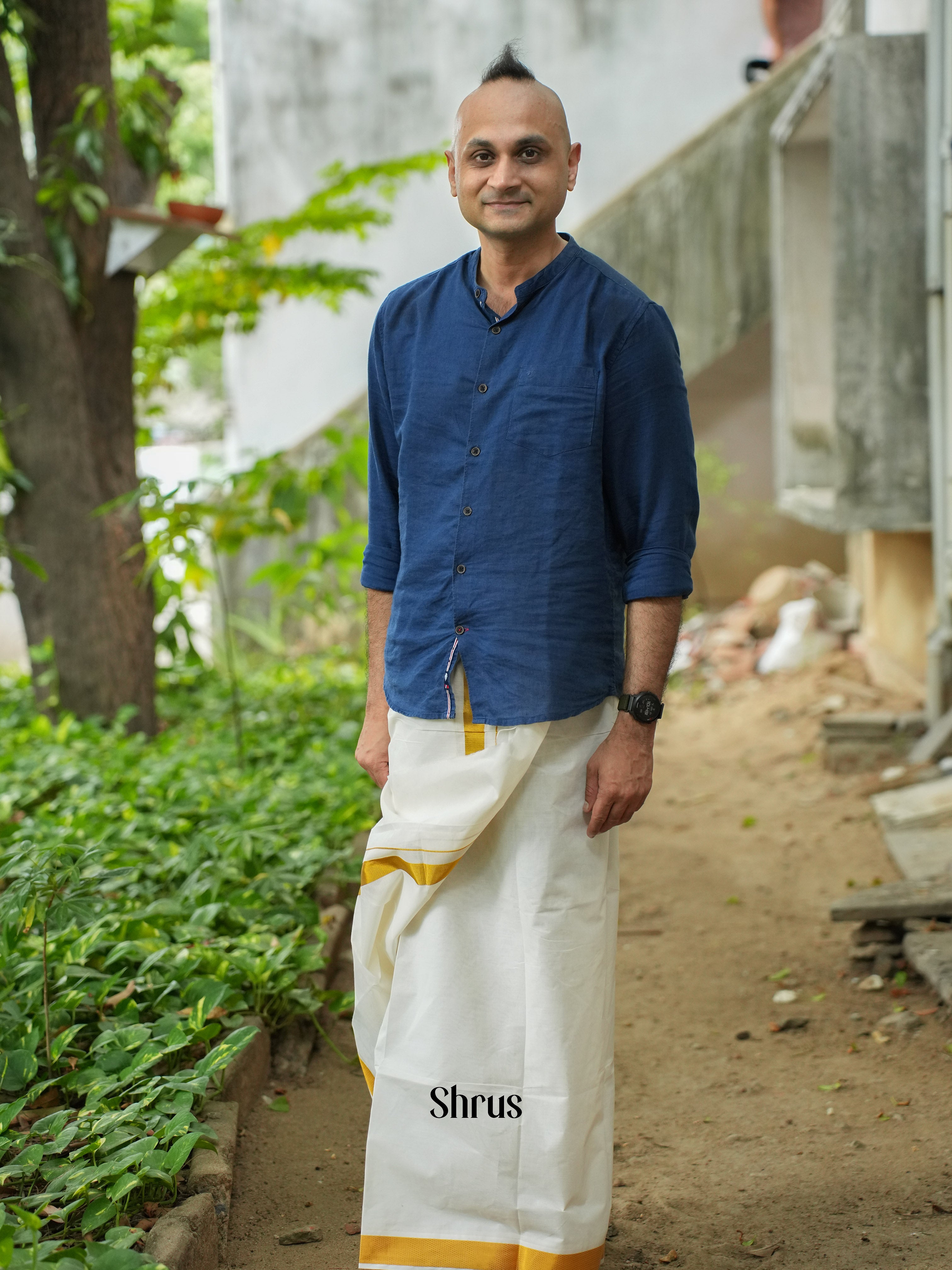 White & Gold - Dhoti - Shop on ShrusEternity.com