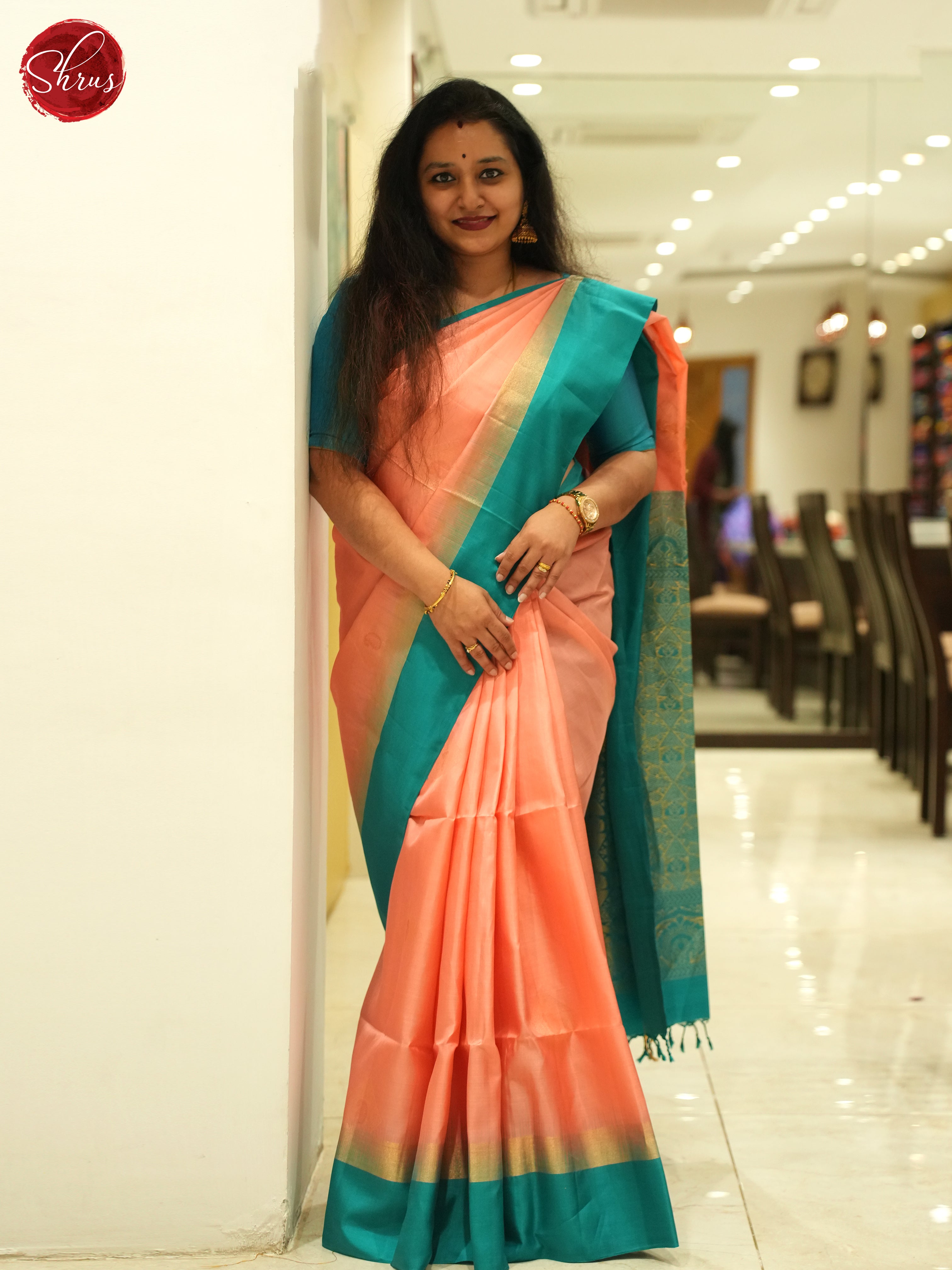 Pink And Green-Soft Silk Saree - Shop on ShrusEternity.com