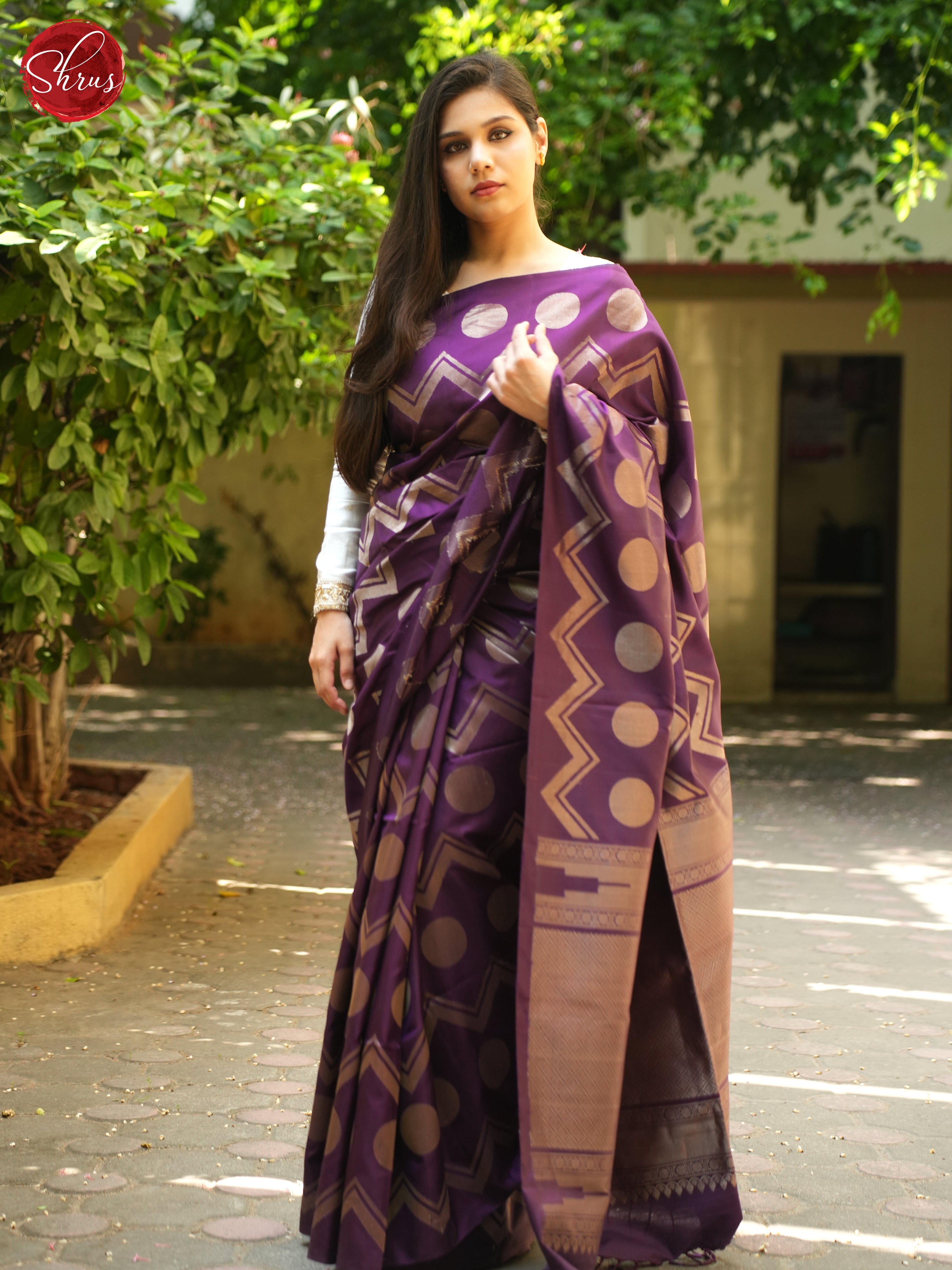 Purple(single tone) - Soft Silk Saree - Shop on ShrusEternity.com