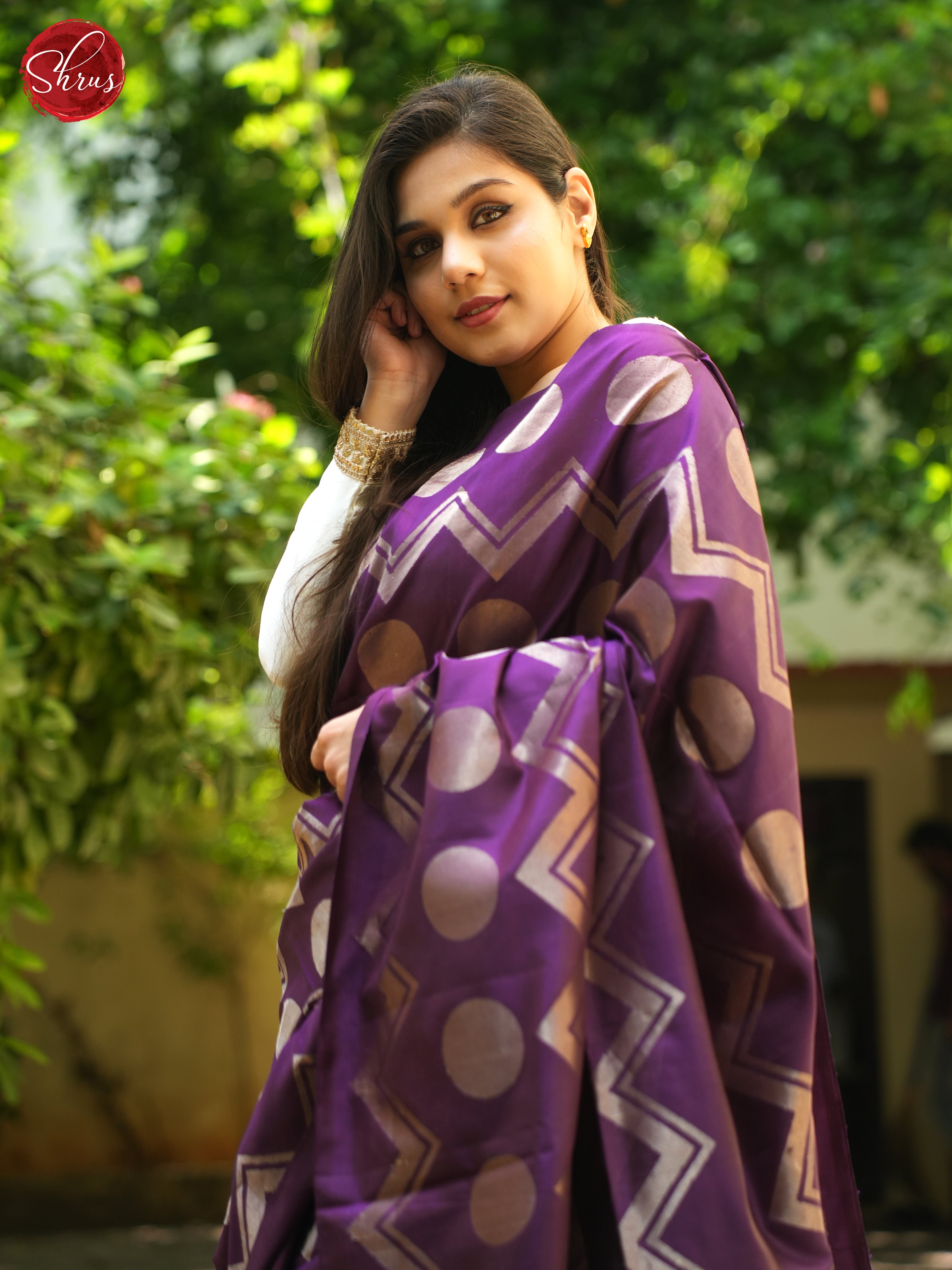 Purple(single tone) - Soft Silk Saree - Shop on ShrusEternity.com