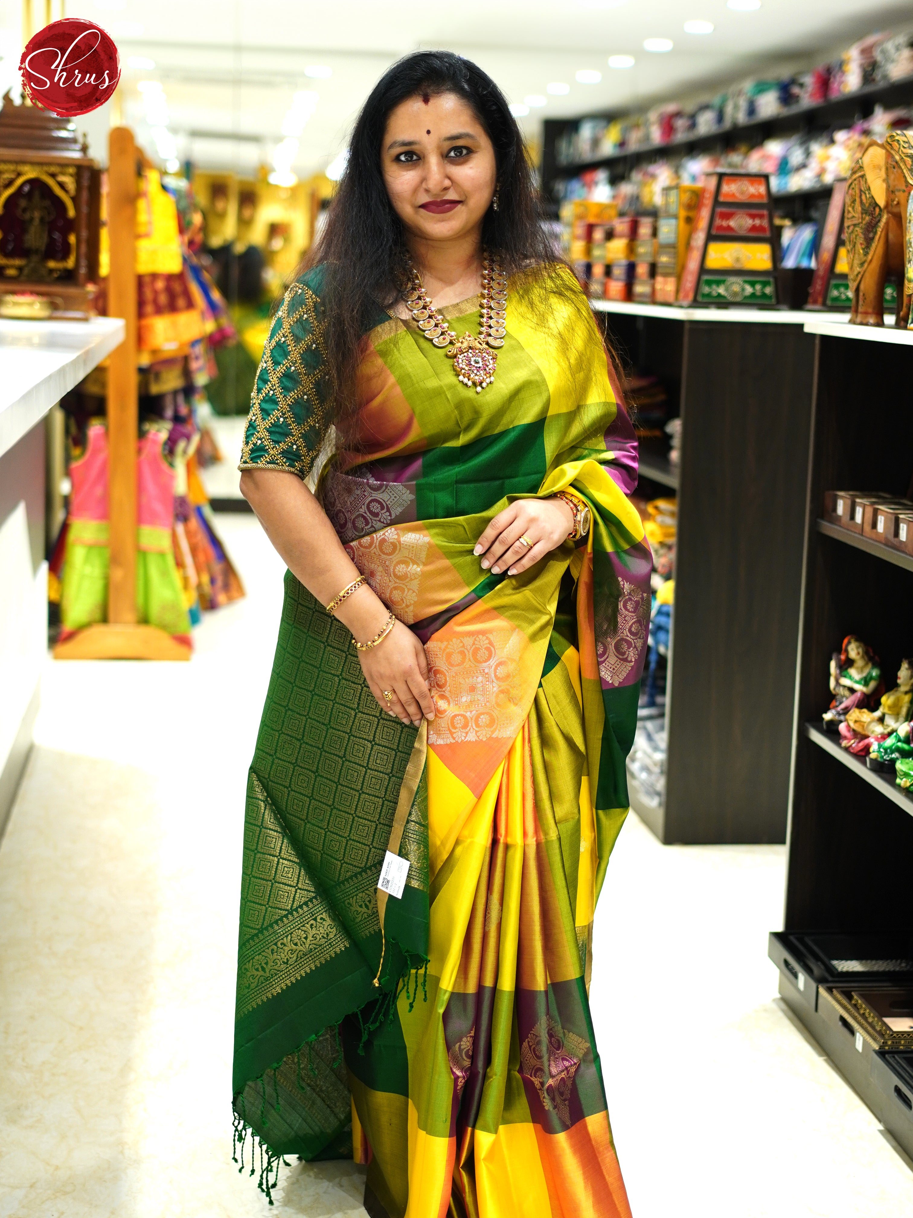 Green - Soft Silk Saree - Shop on ShrusEternity.com