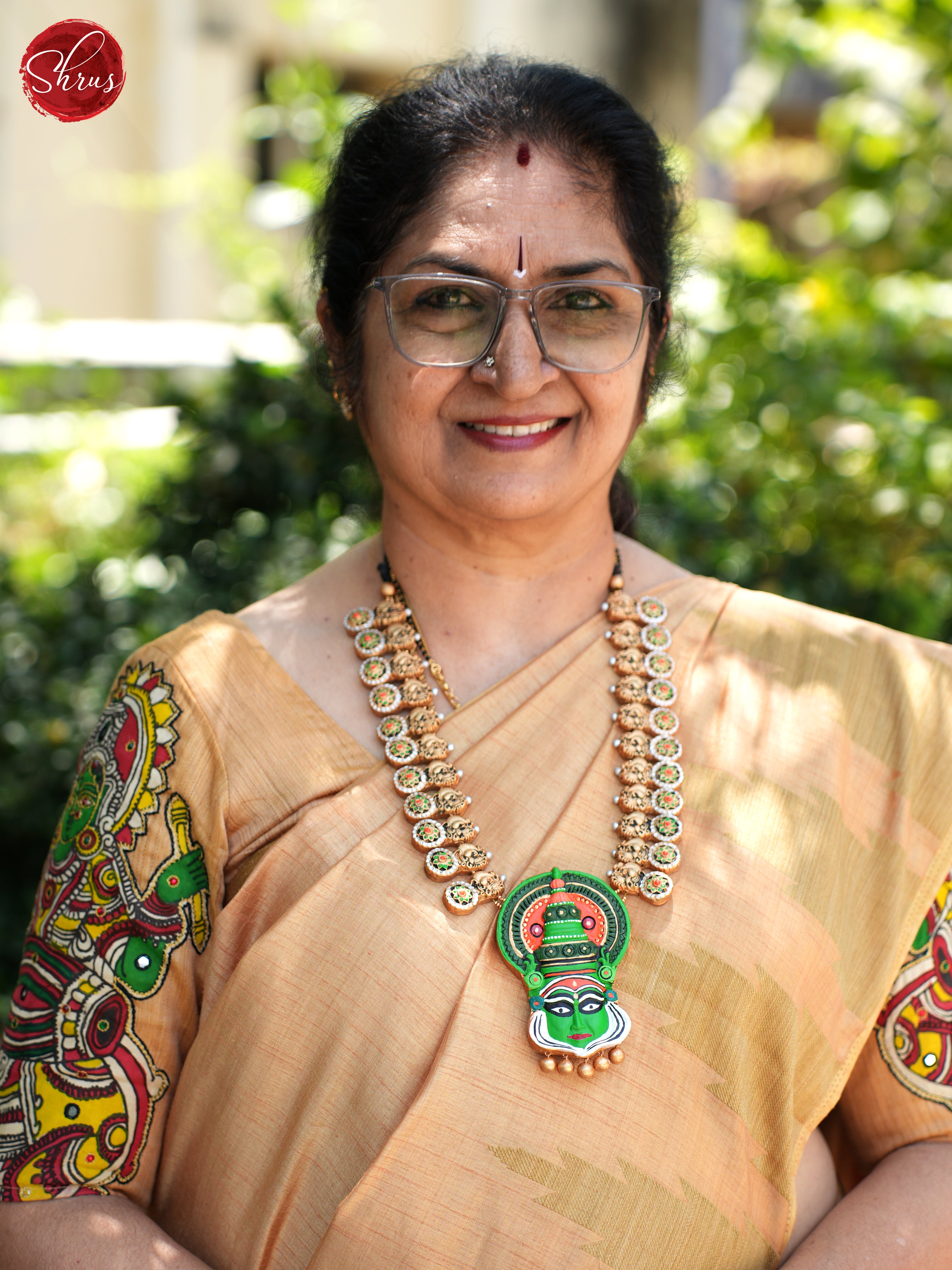 Kathakali handpainted terracotta jewellery set- Accessories - Shop on ShrusEternity.com