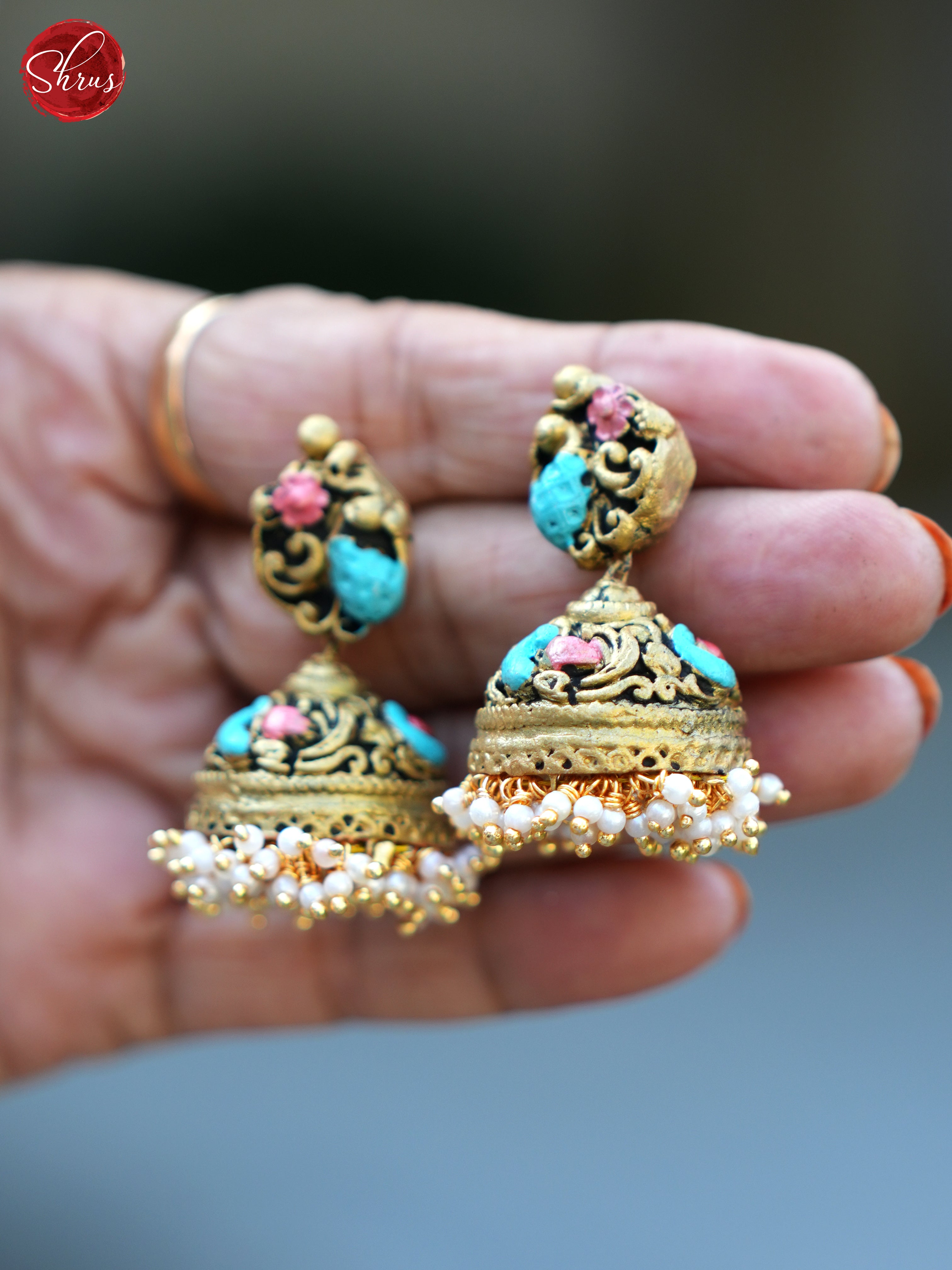 Handcrafted Peacock Terracota Neckalce with lakshmi pendant  - Accessories - Shop on ShrusEternity.com
