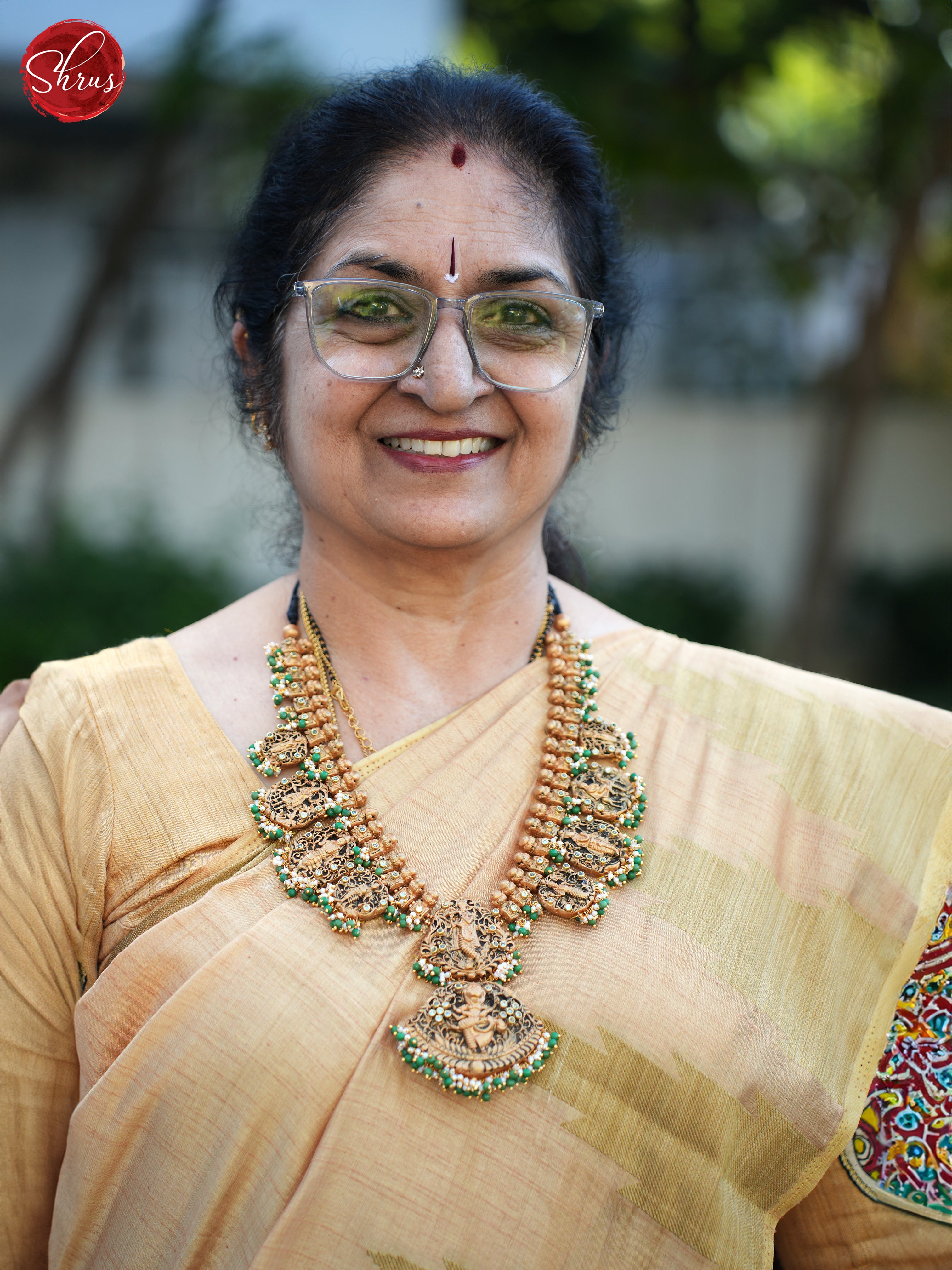 Handcrafted Dasavatharam Terracotta necklace with jhumkas - Accessories - Shop on ShrusEternity.com