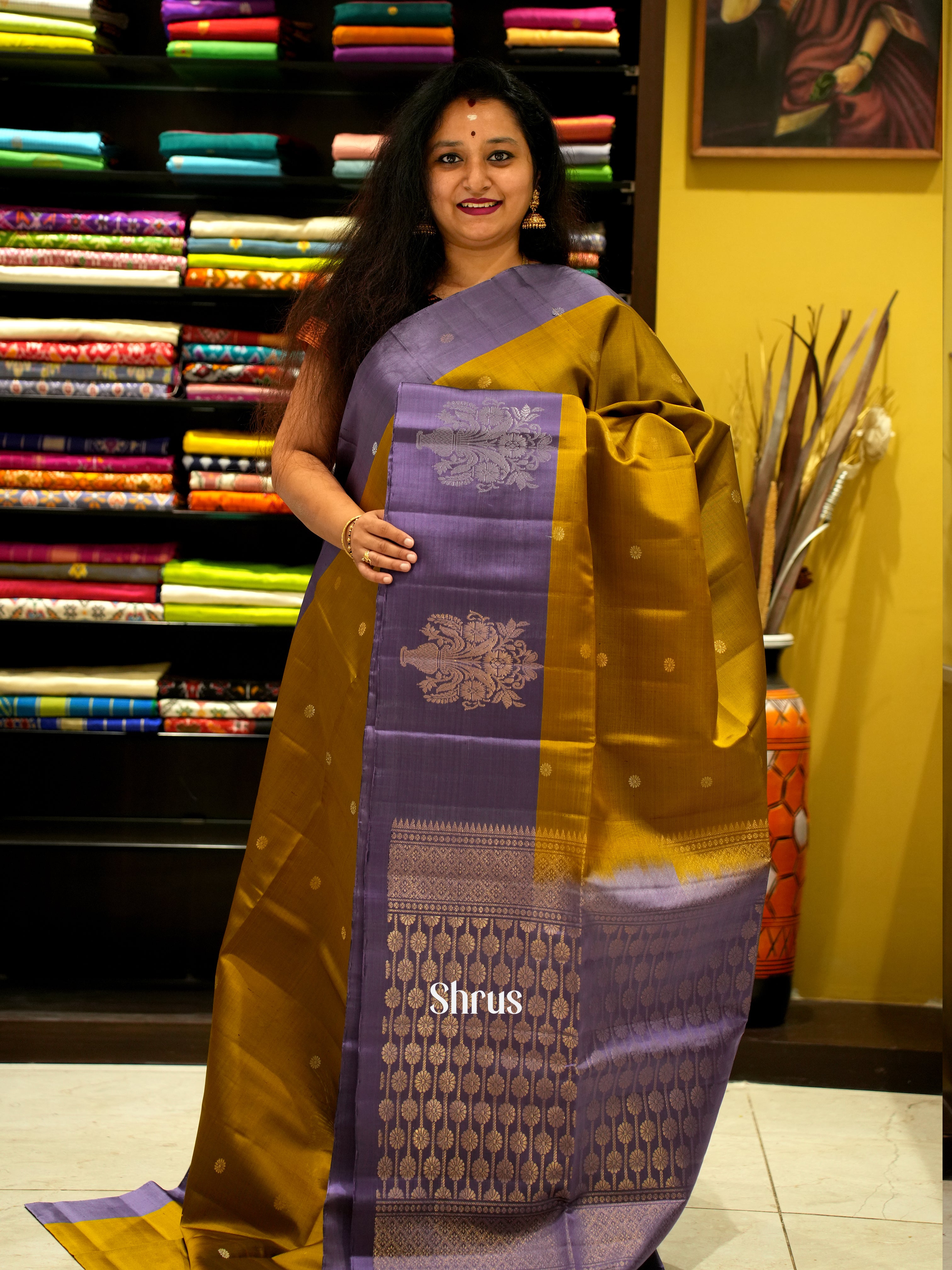 Green & Lavender - Soft Silk Saree - Shop on ShrusEternity.com