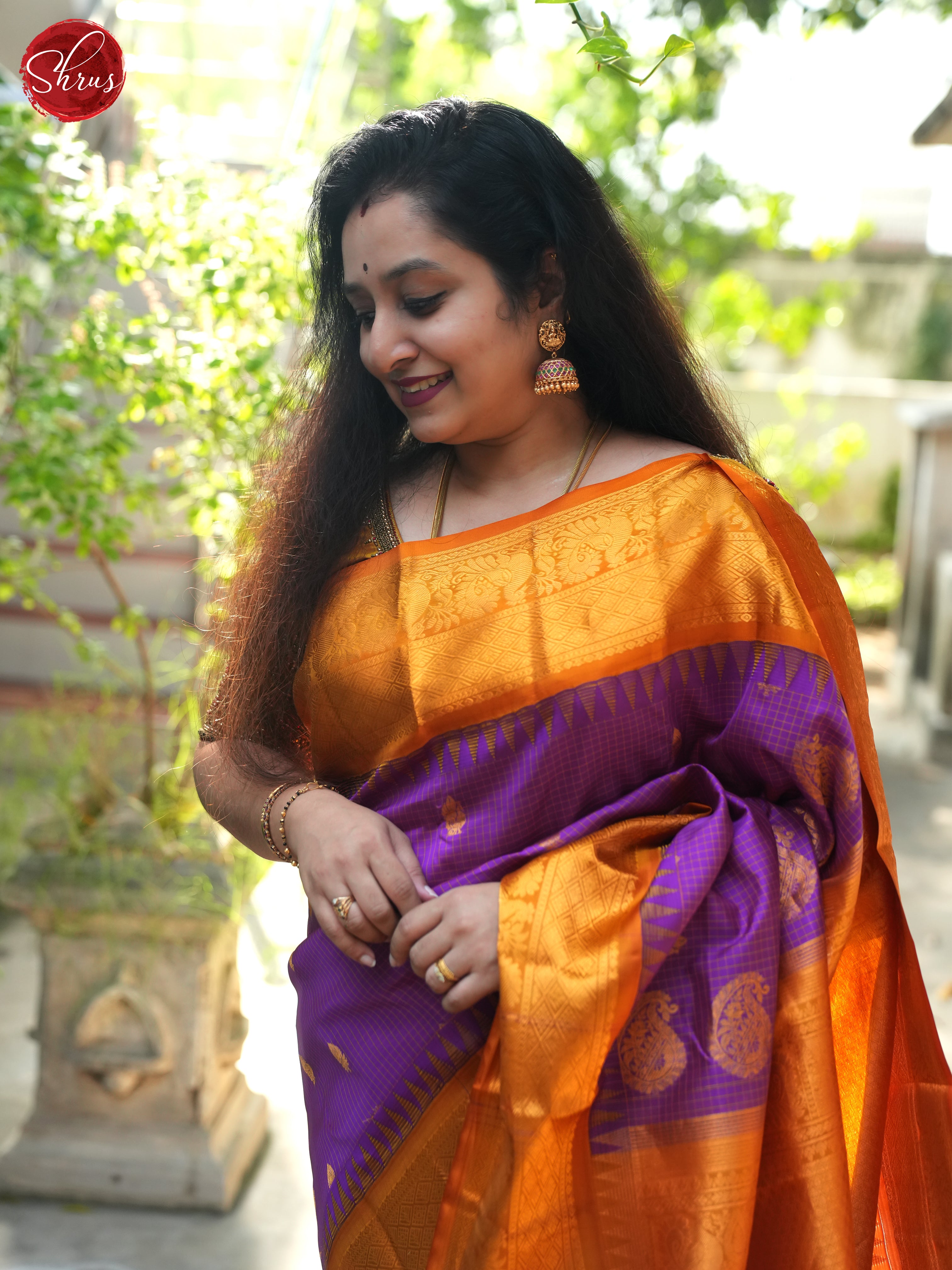 Vadamalli And Mustard - Gadwal silk saree - Shop on ShrusEternity.com