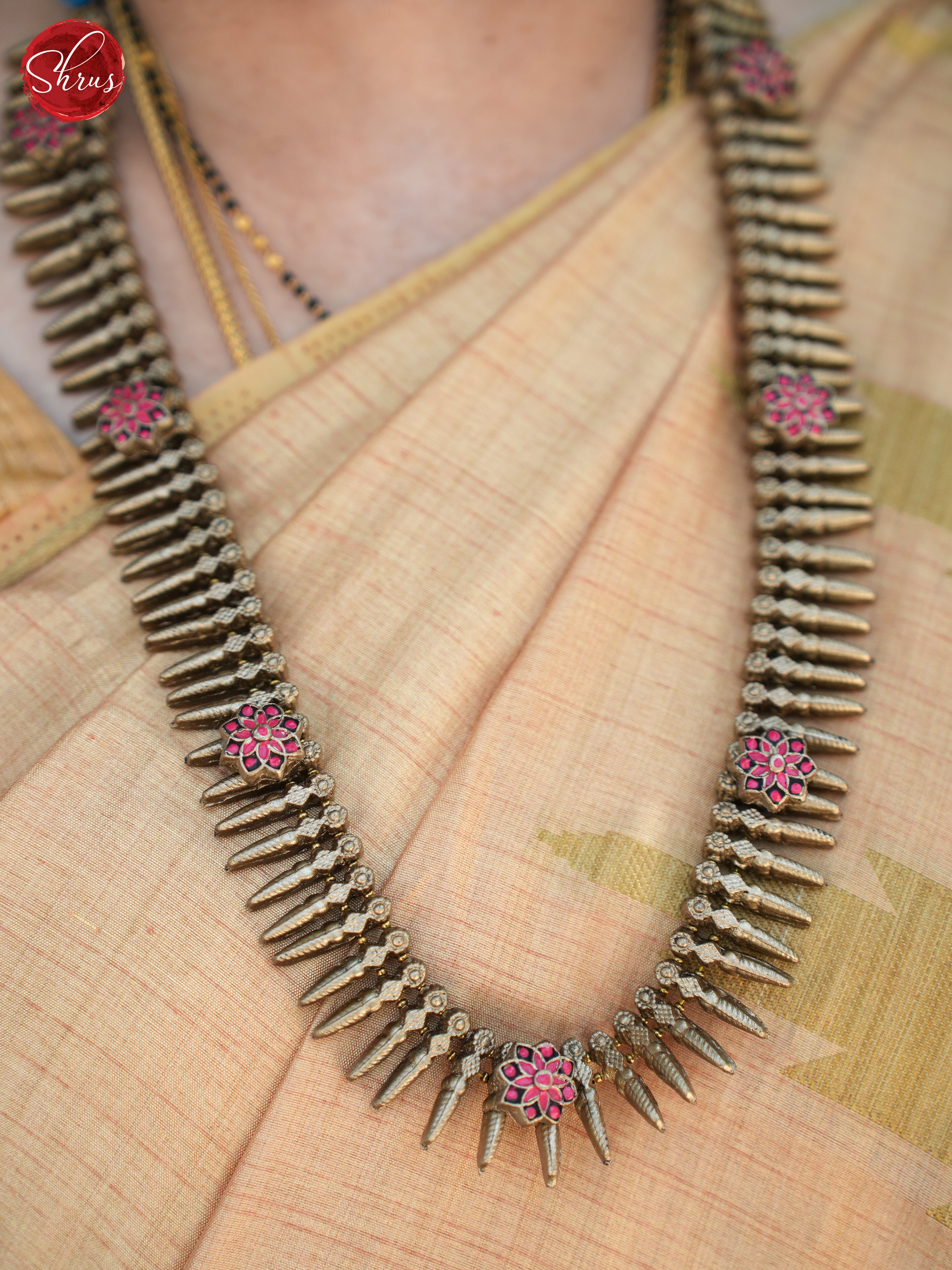Kerala Style MullaMottu Terracotta  Necklace with Jhumkas - Neck Piece & Earrings - Shop on ShrusEternity.com