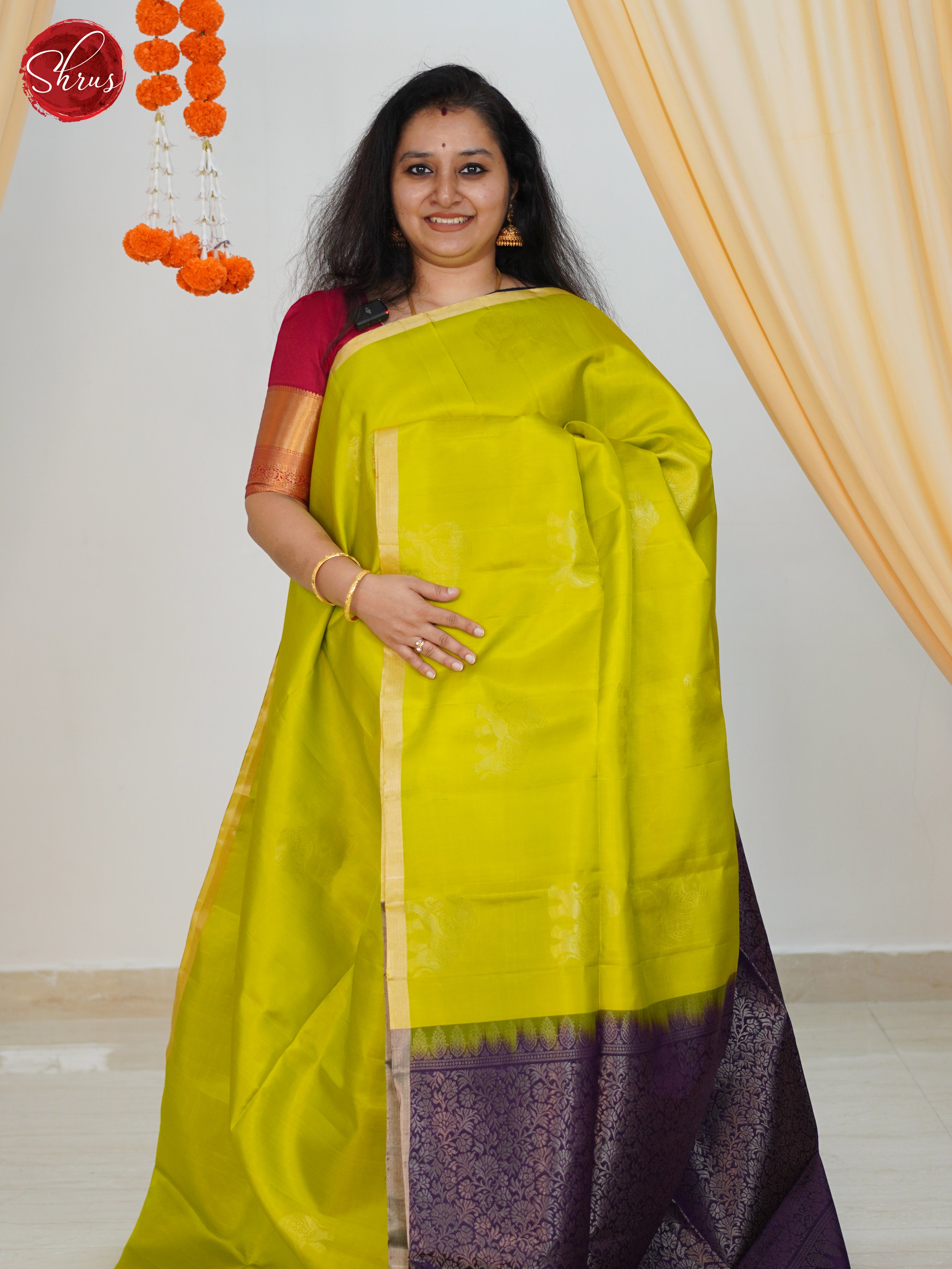 Green & Purple - Soft silk Saree - Shop on ShrusEternity.com