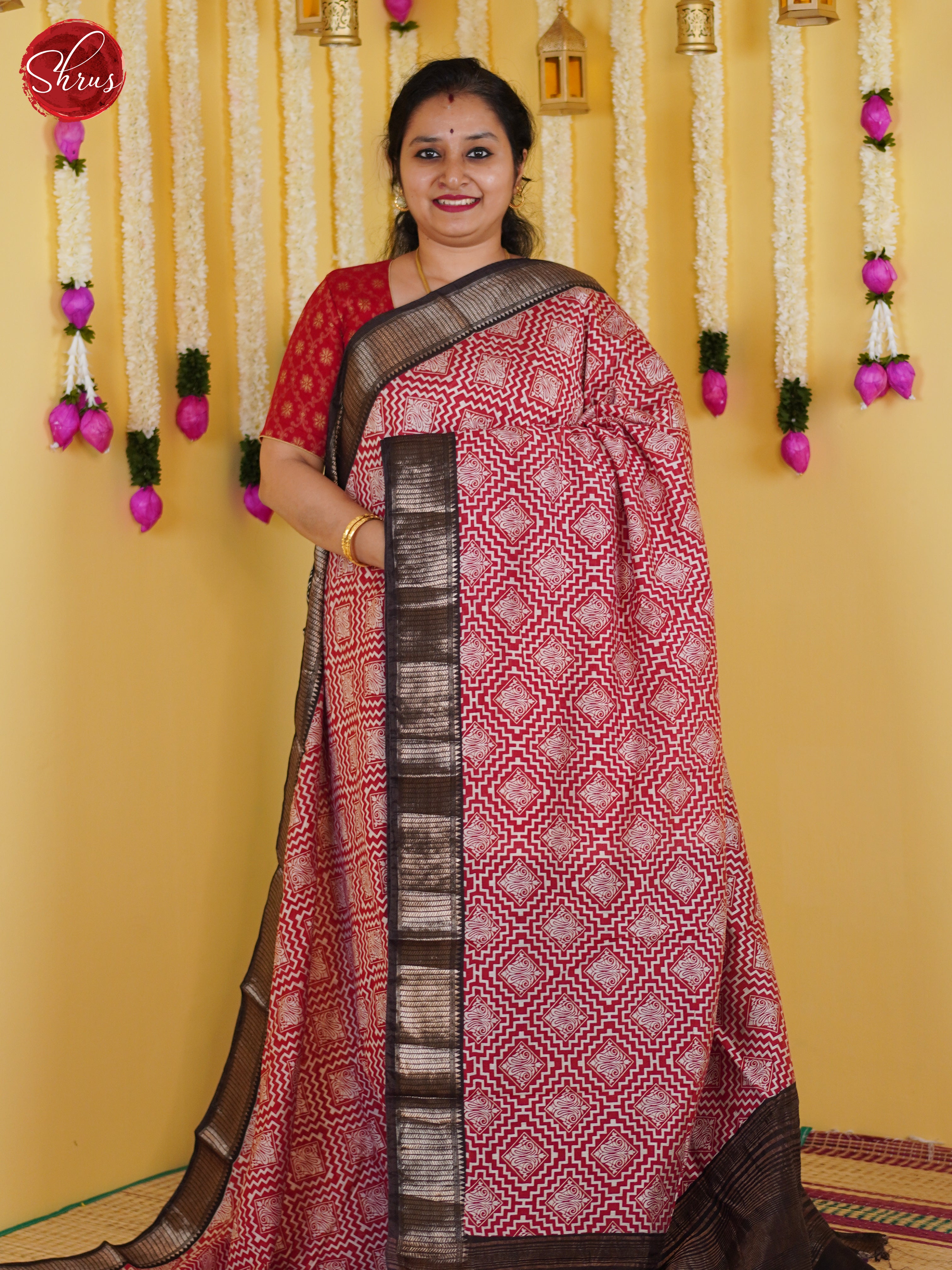 Red & Black- Art Modal Saree - Shop on ShrusEternity.com