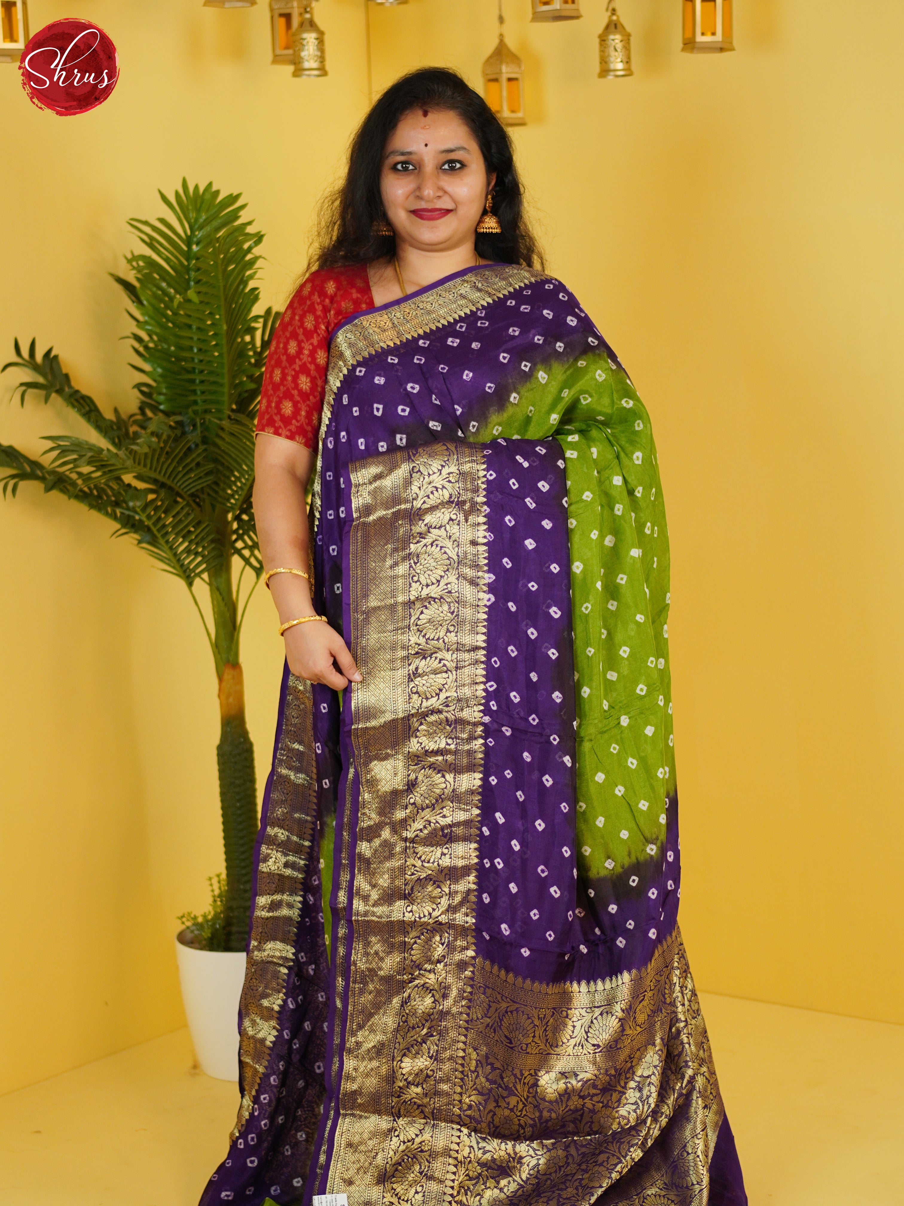 Green & Blue - Art Bandhini Saree - Shop on ShrusEternity.com