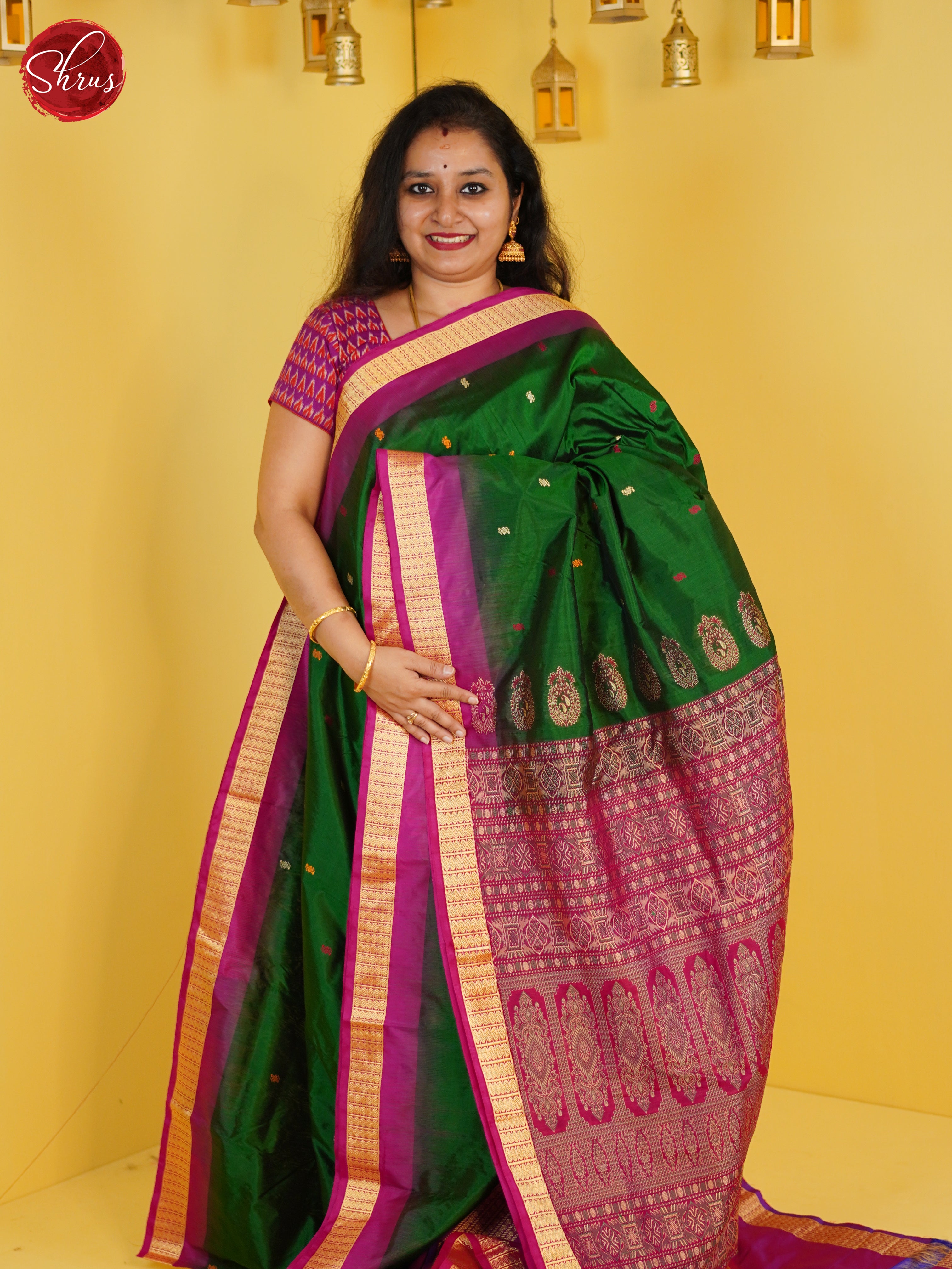 Green & Pink - Odisha Sambalpuri silk Saree - Shop on ShrusEternity.com