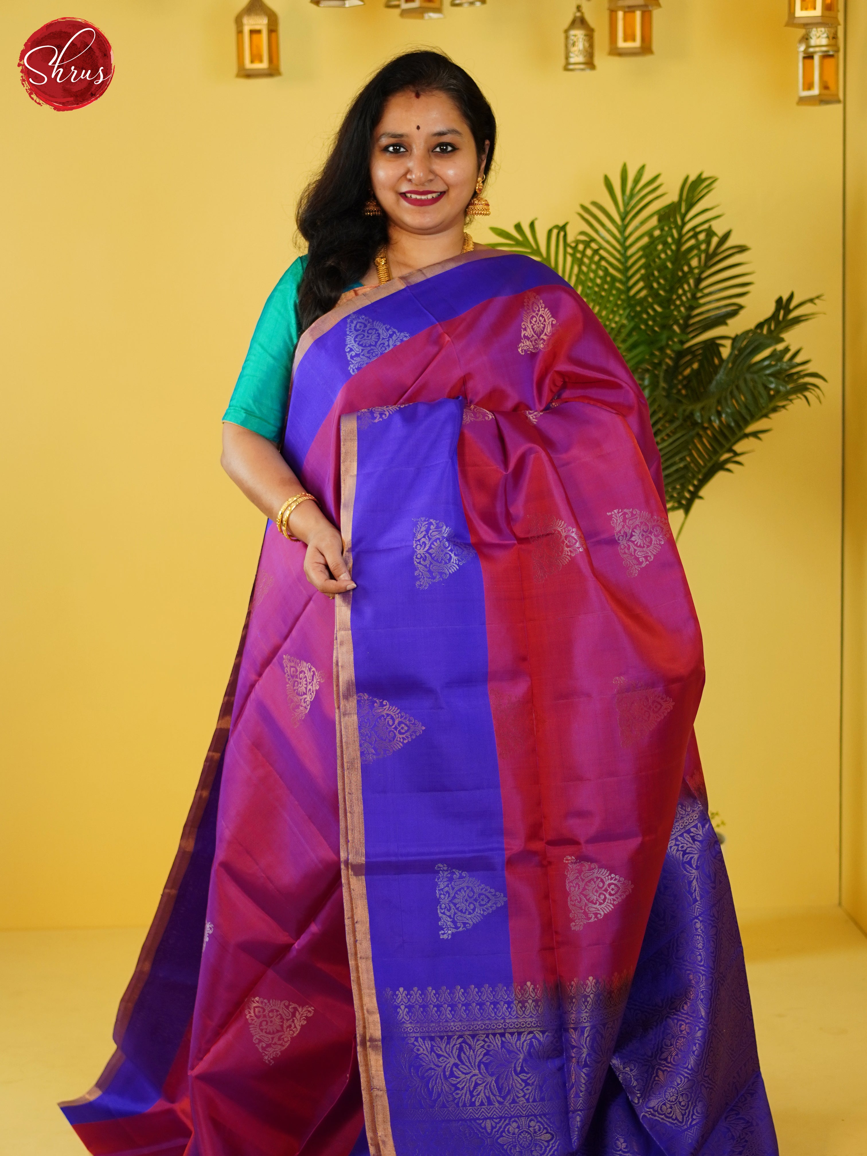 Majenta Pink & bLue - Soft Silk Saree - Shop on ShrusEternity.com