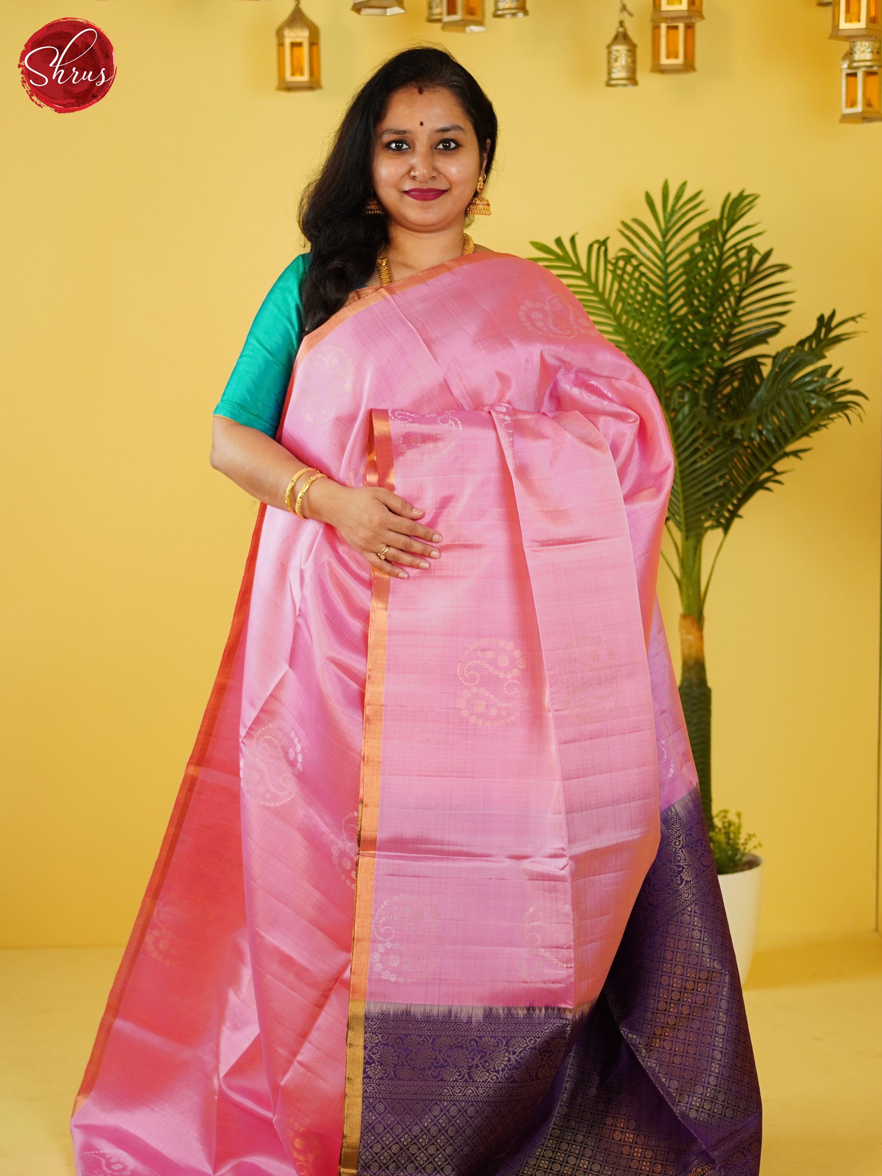 Pink & Purple- Soft Silk Saree - Shop on ShrusEternity.com