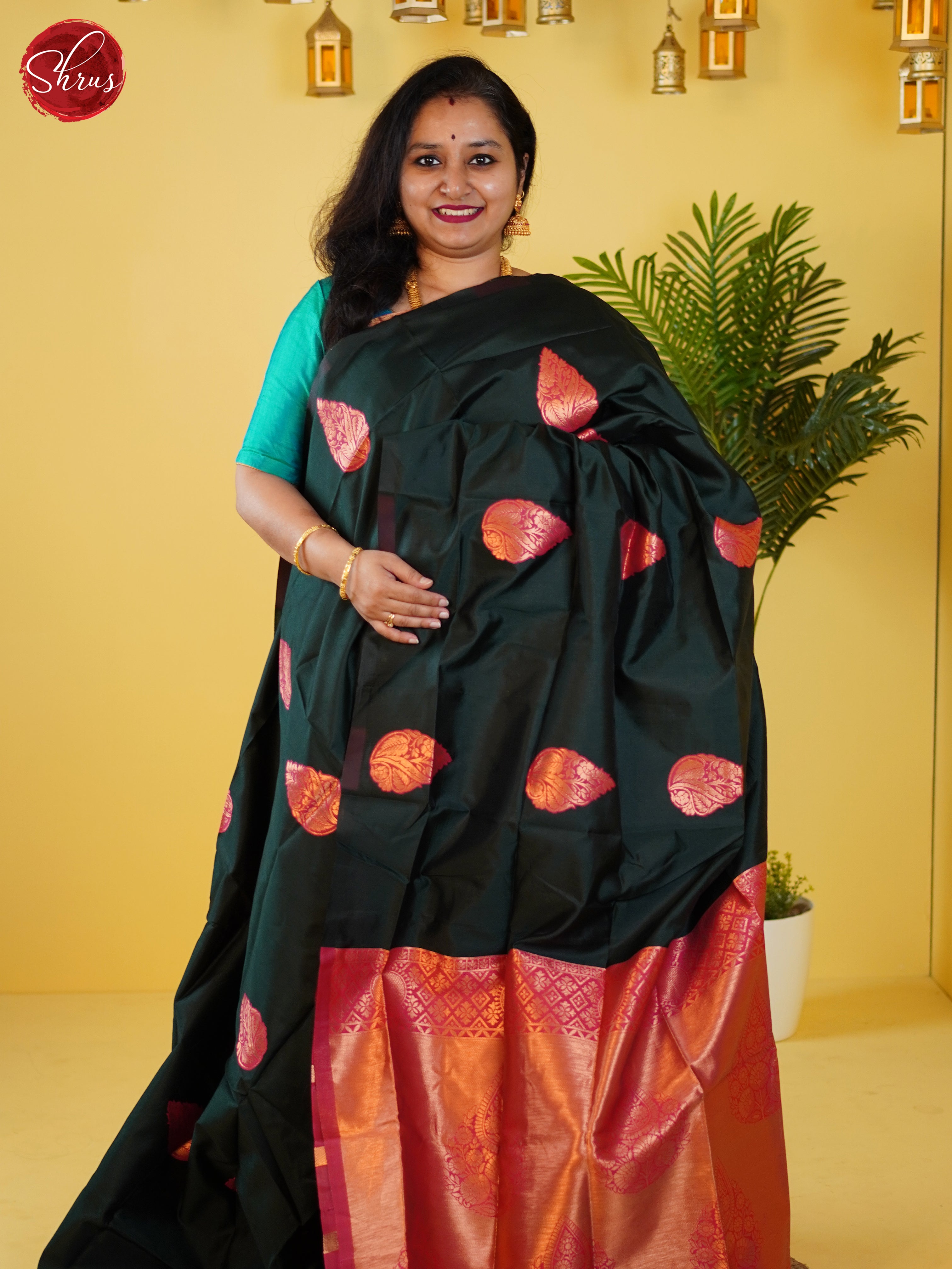 Green & Pink - Semi Softsilk Saree - Shop on ShrusEternity.com